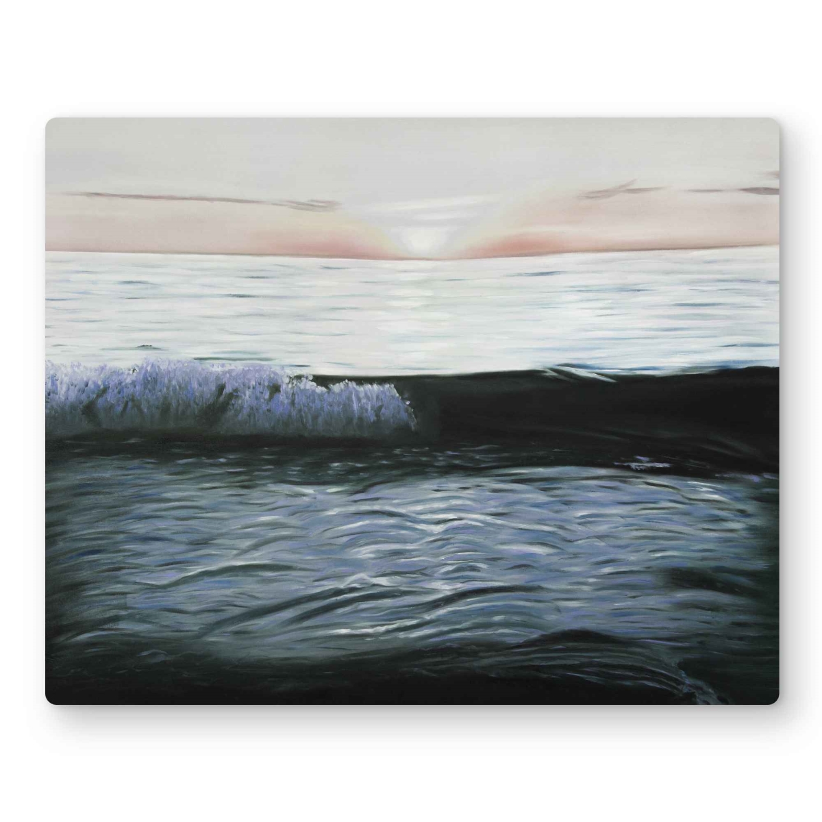 C1MP1620U9C2SH 16 x 20 in. Desaturated Sunset Wall Art - Turquoise Beach Metal Print