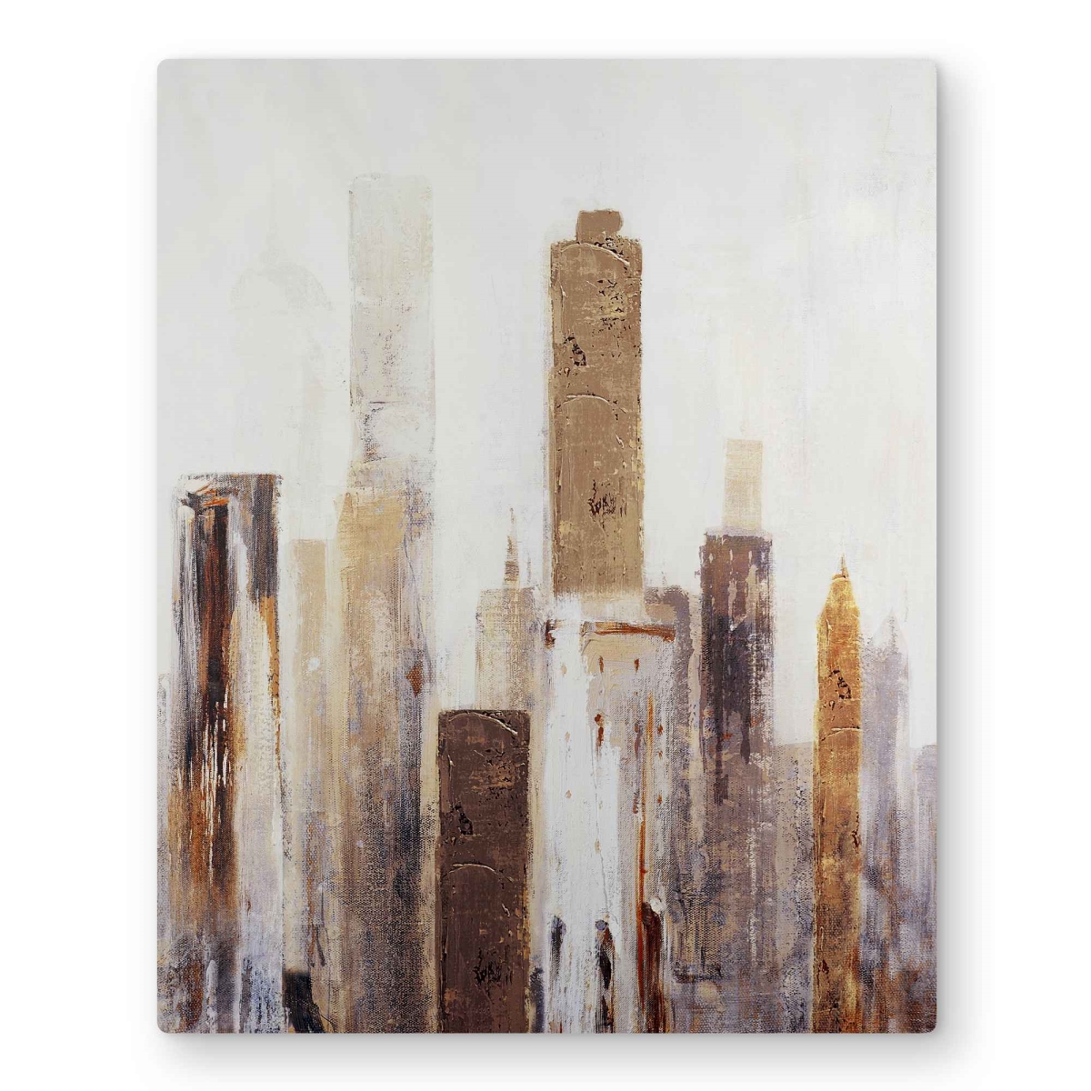 C1MP1620UG8BPJ 16 x 20 in. Abstract Earthy Tones City Wall Art - Building Beige Metal Print