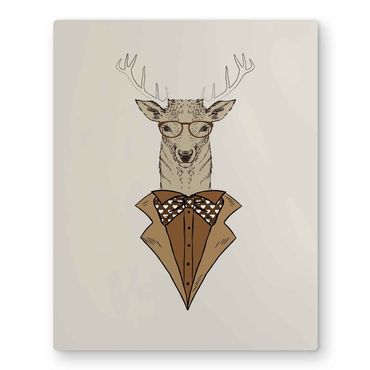 C1MP1620UH7GH6 16 x 20 in. Deer with Brown Coat Wall Art - Beige Livingroom Metal Print Decor