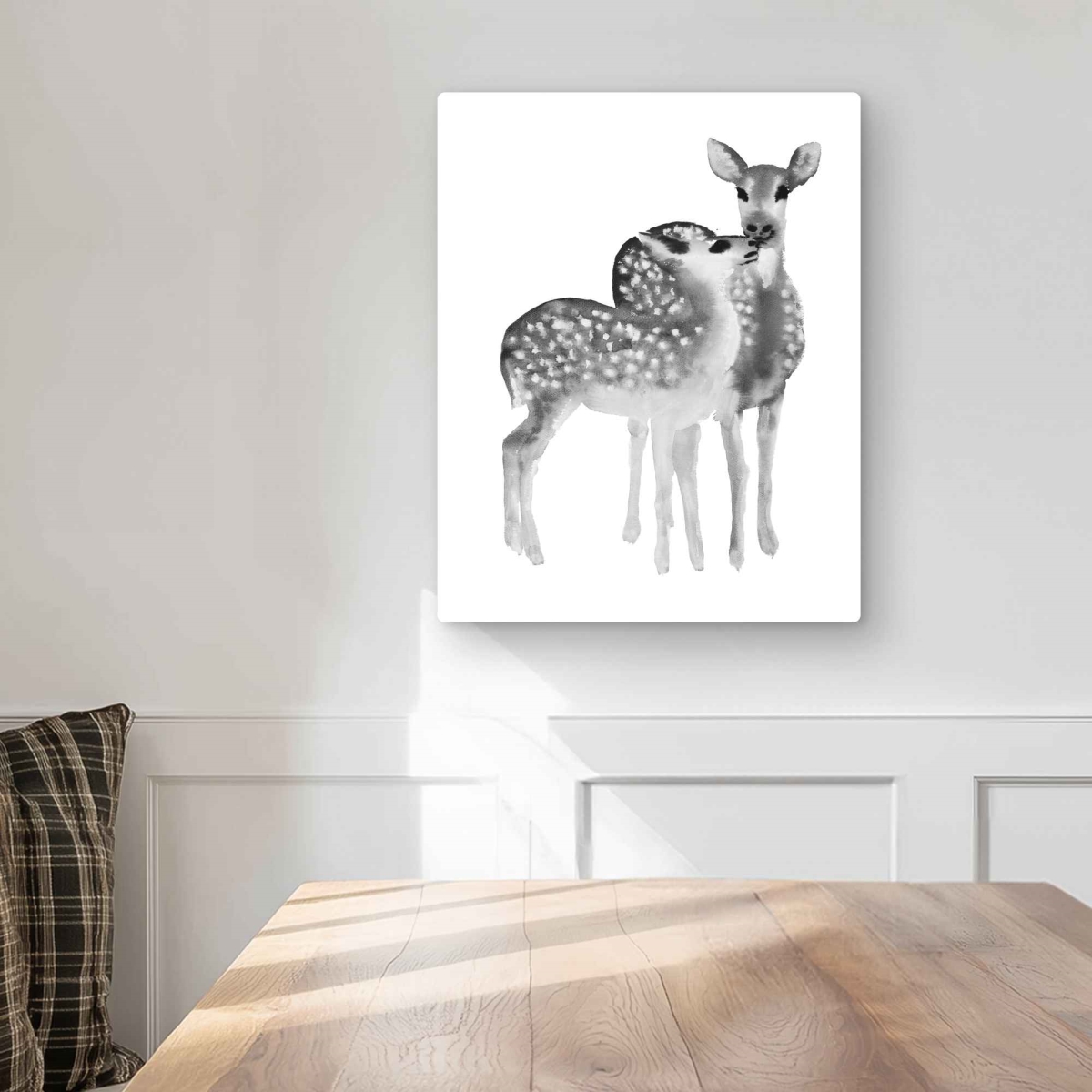 C1MP1620UHL12C 16 x 20 in. Fawns Love - Gray Wildlife Metal Print Wall Art for Home Decor