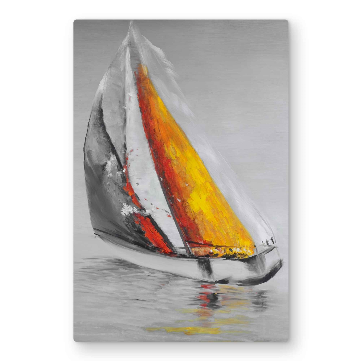 C1MP203017C2V1 20 x 30 in. Two Colors Sailing Boat Wall Art - Blue Transportation Metal Print