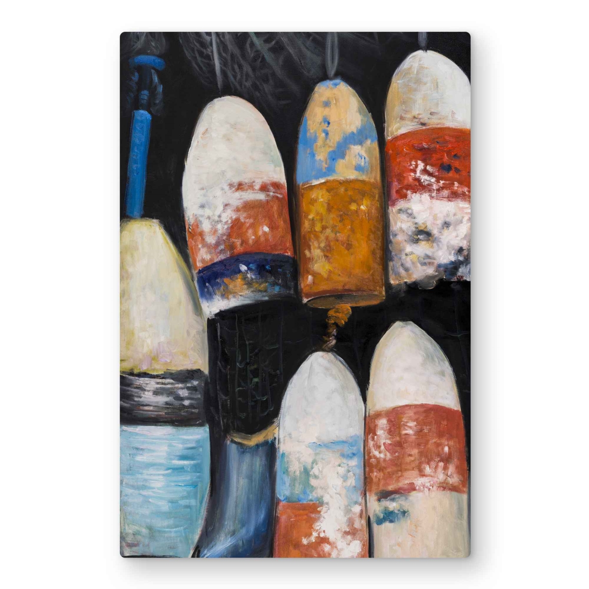 C1MP20301JTDRN 20 x 30 in. Vintage Lobster Buoys - Sea Black Metal Print Wall Art for Home Decor