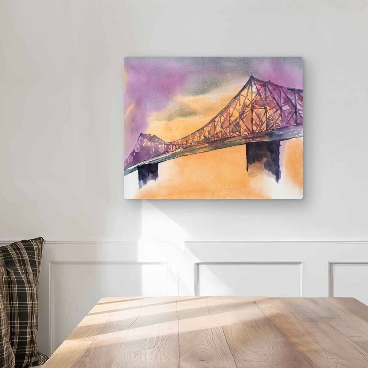 C1MP1620Z1A122 16 x 20 in. Montreal Jacques-Cartier Bridge Metal Print Wall Art - Gray Bedroom