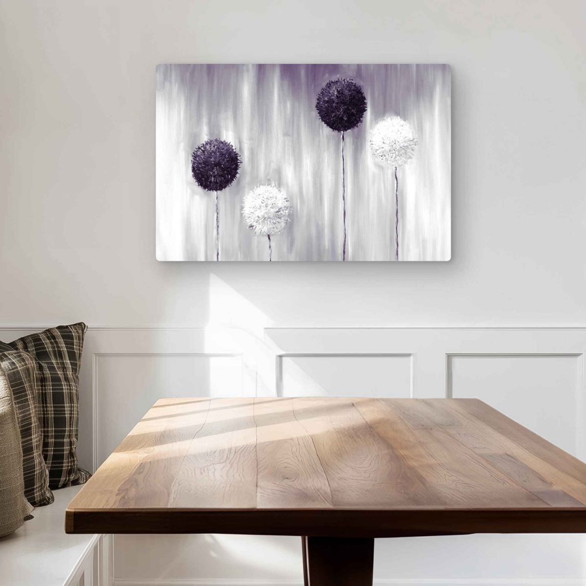 C1MP2030MSZI6H 20 x 30 in. Purple Allium Flowers - Floral Metal Print Wall Art for Home Decor
