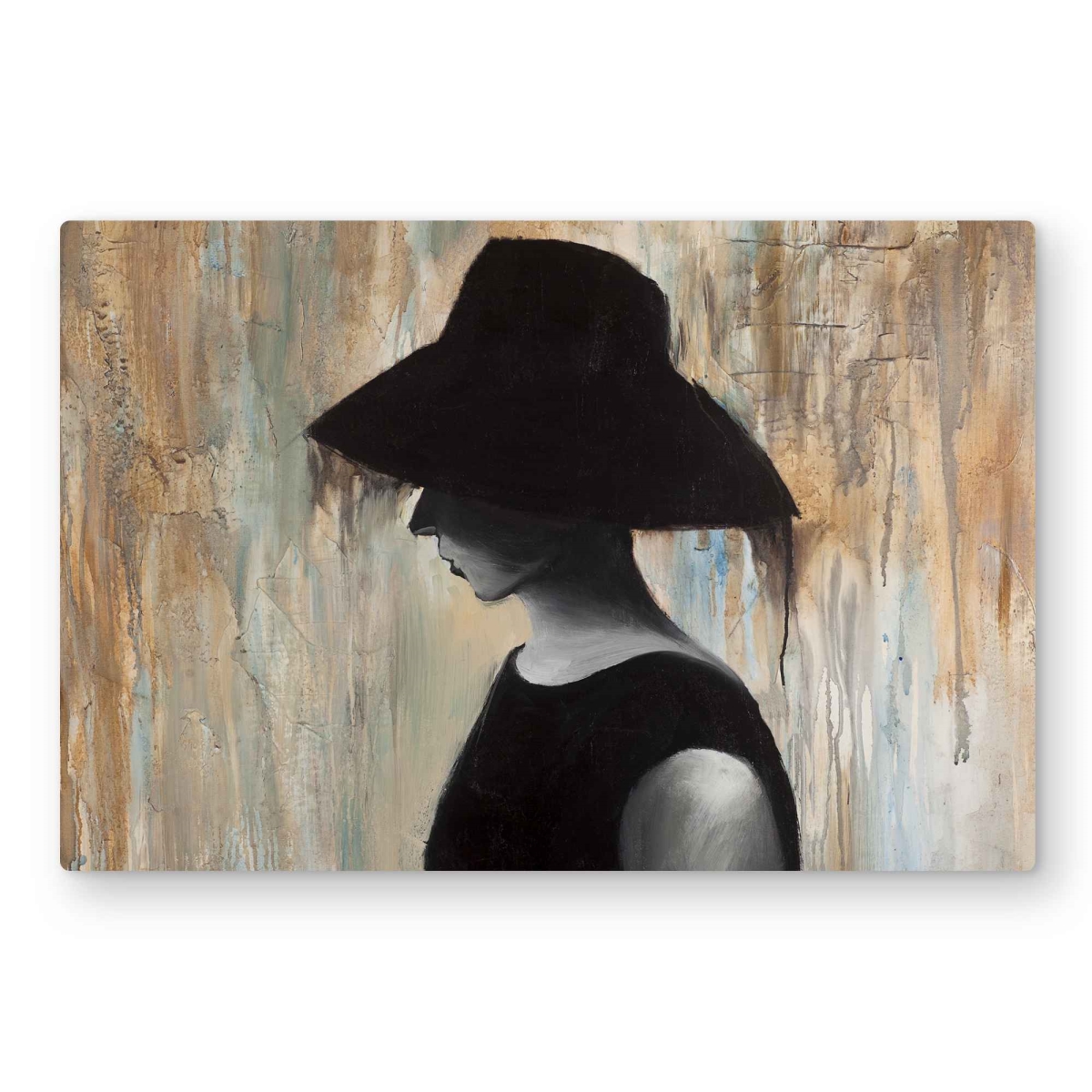 C1MP2030MWSPBJ 20 x 30 in. Audrey Hepburn Big Hat Metal Print Wall Art - Bedroom Decor Art