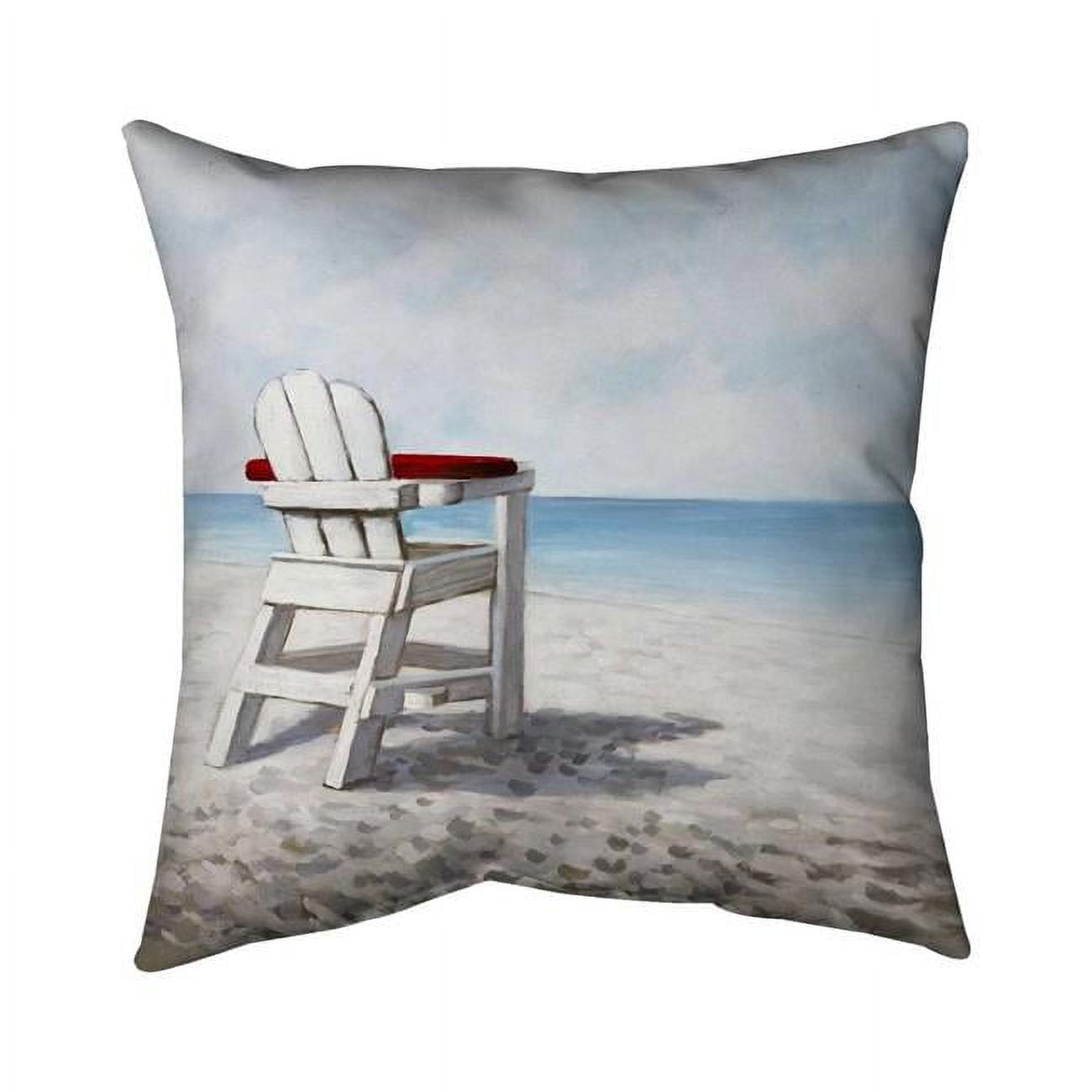 26 x 26 in. White Beach Chair-Double Sided Print Indoor Pillow