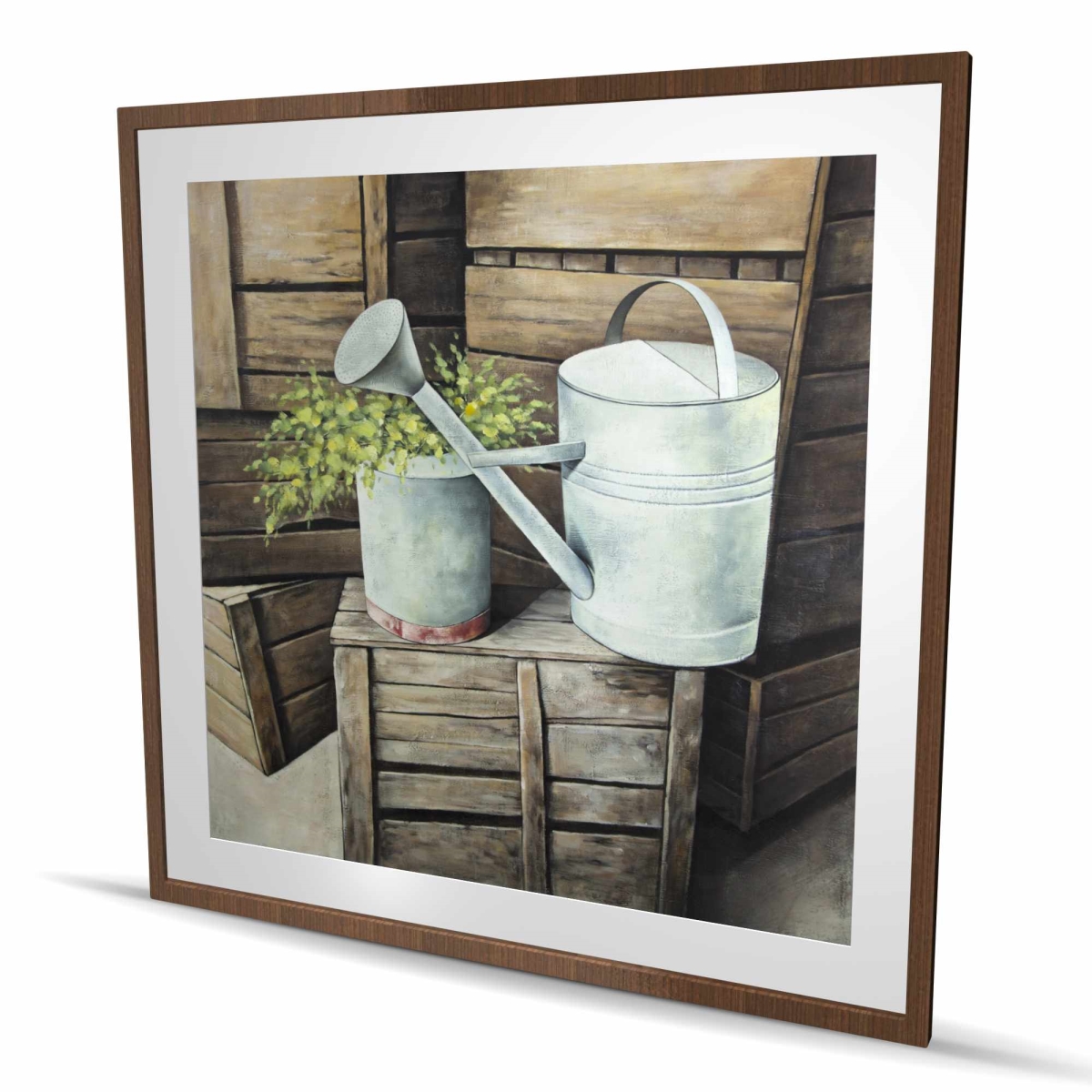 C1FM4848HI5EHJ 48 x 48 in. Vintage Watering Can Print Wall Art - Brown Still Life Home Decor
