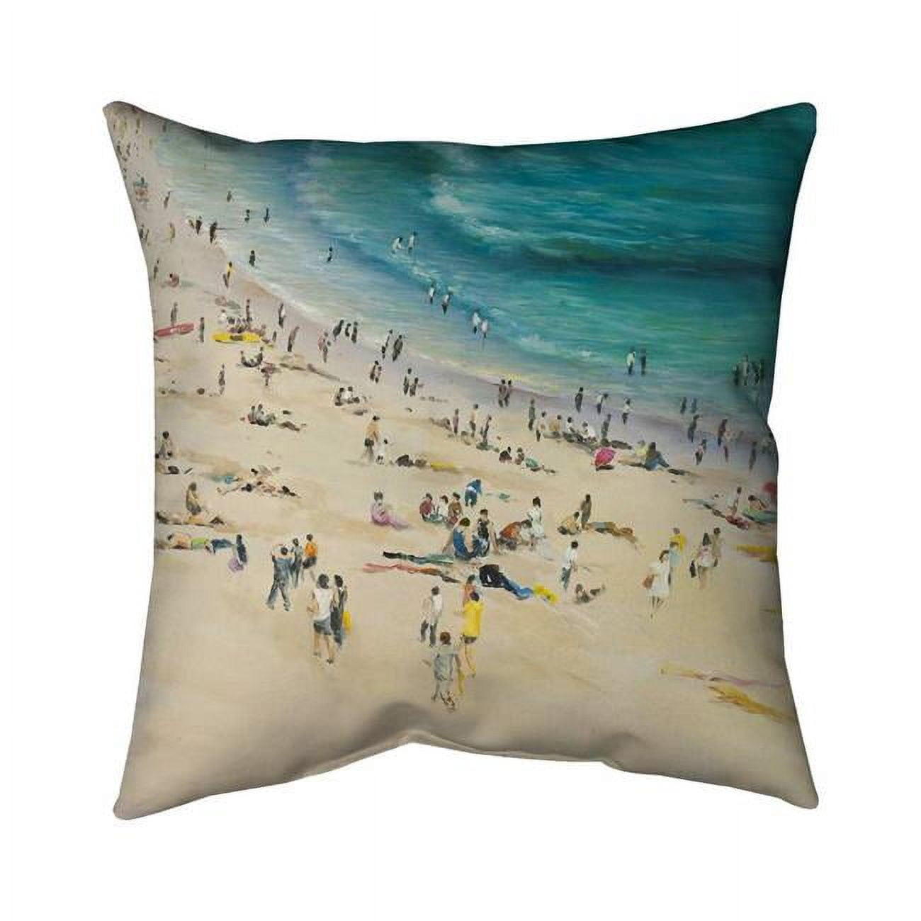 26 x 26 in. Summer Crowd At The Beach-Double Sided Print Indoor Pillow