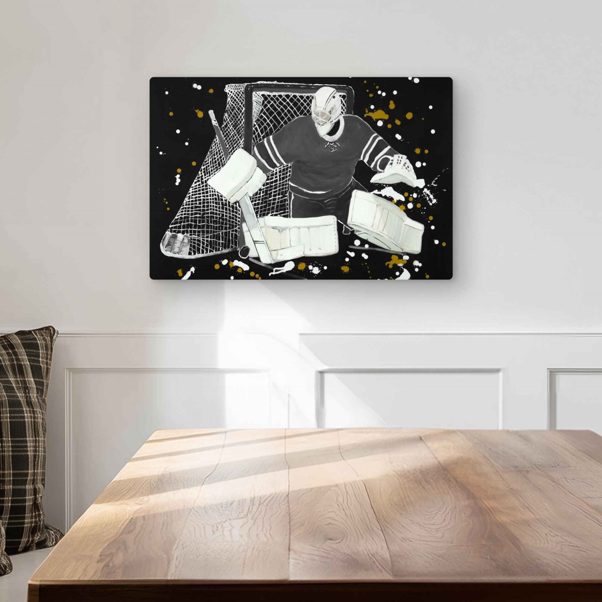 C1MP121875JT4R 12 x 18 in. Goalkeeper Hockey Metal Print Wall Art - Man Cave Sports Decor