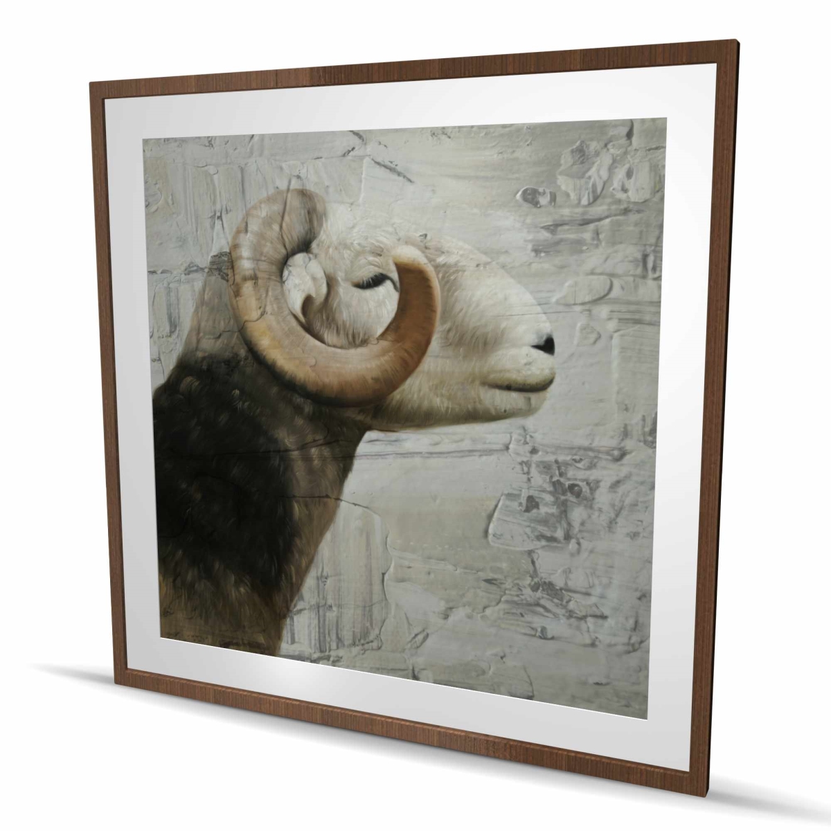 C1FM4848OZOEV5 48 x 48 in. Aries - Rustic Office Framed Matted Print Wall Art - Home Decor Art
