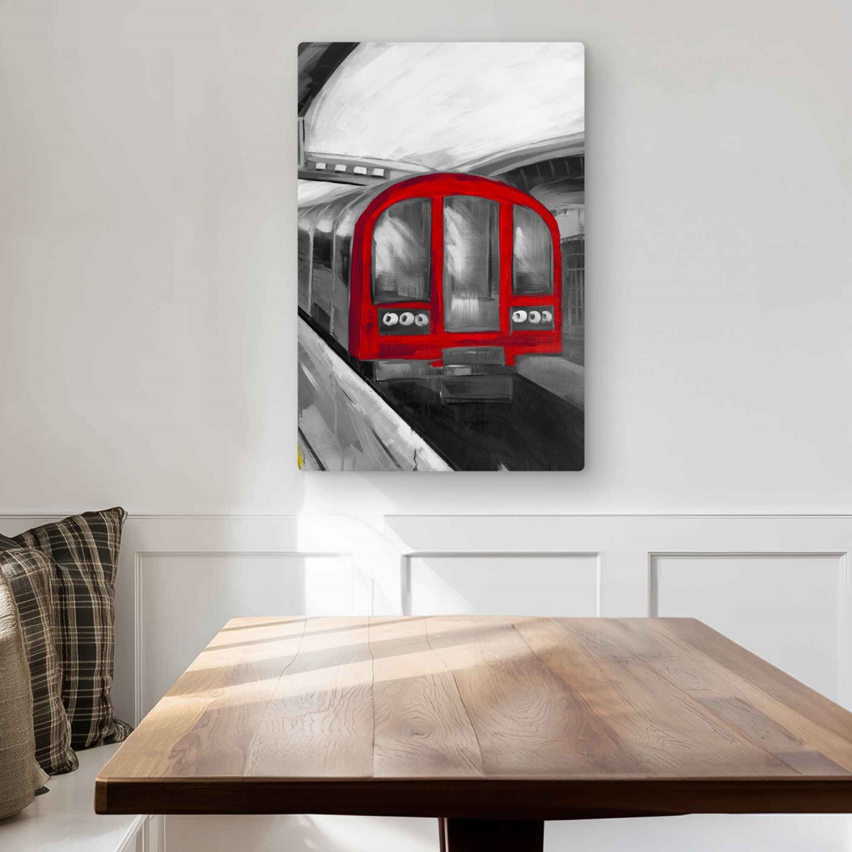 C1MP2030WIBDIJ 20 x 30 in. Waiting Subway - Train Man Cave Metal Print Wall Art for Home Decor