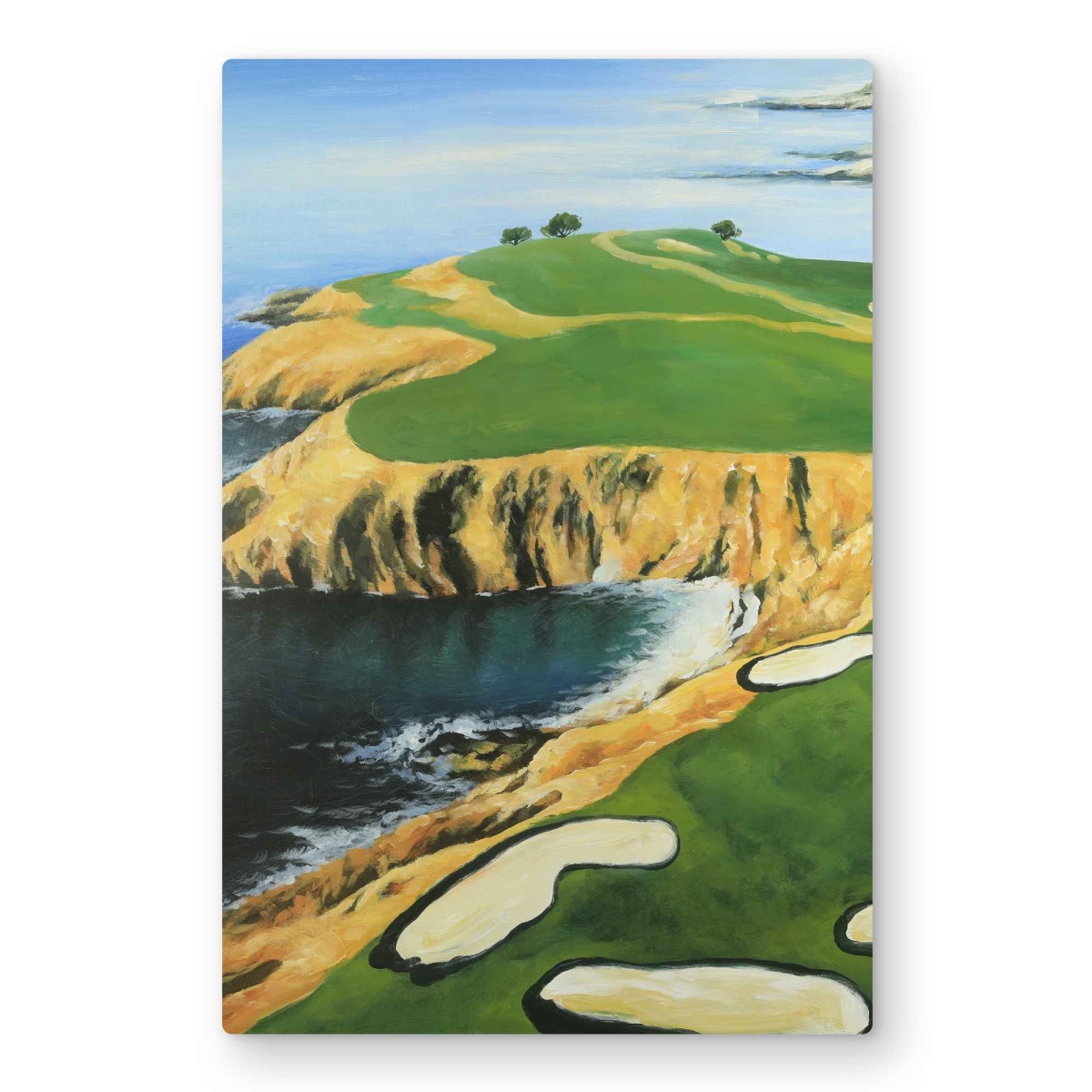 C1MP2030WRVWZY 20 x 30 in. Pebble Beach Golf Links Scenic Satellite View Metal Print Wall Art