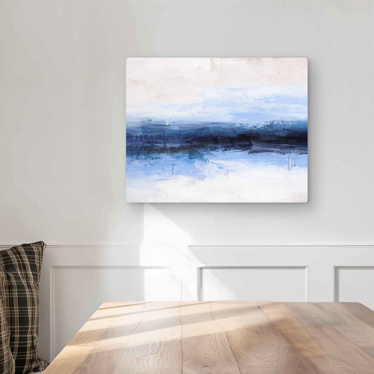 C1MP16207HOEW5 16 x 20 in. Shade of the Sea Wall Art - Classic Blue Beach Metal Print