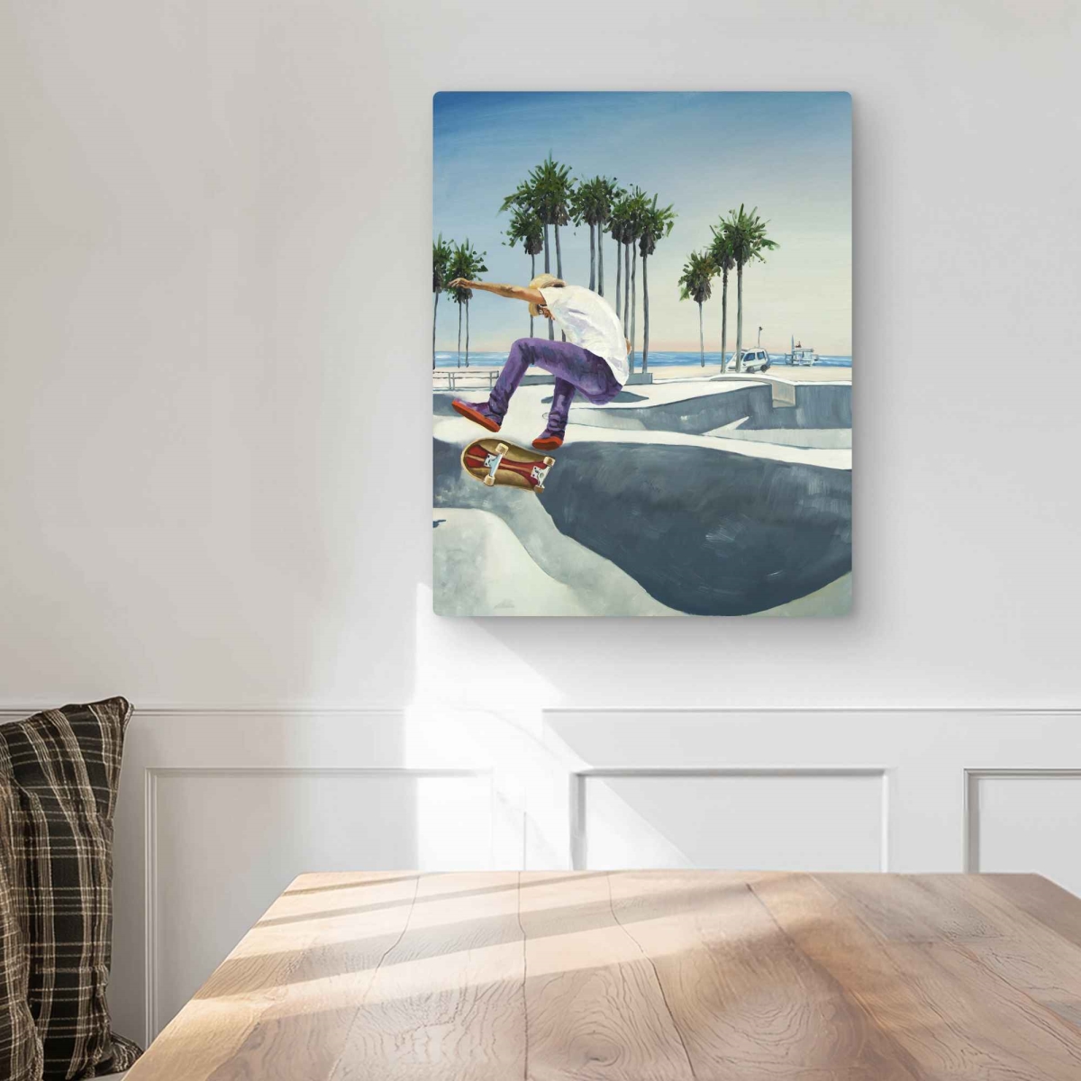 C1MP16207TGM3T 16 x 20 in. Skate Park California Wall Art - Bedroom Blue Metal Print Home Decor
