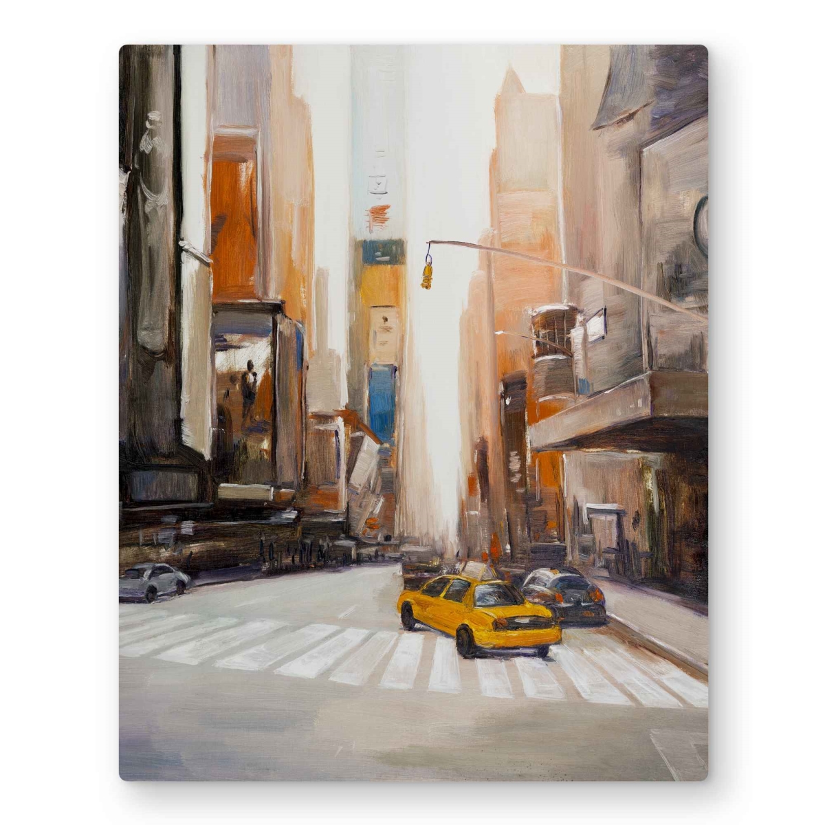 C1MP16208EZWKL 16 x 20 in. York City Center Wall Art - Brown Livingroom Metal Print Decor