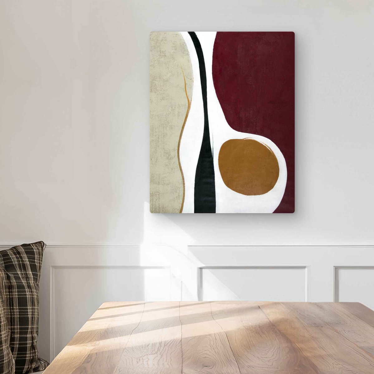 C1MP1620EZDK1I 16 x 20 in. Multiform - Shapes Red Metal Print Wall Art - Unique Art