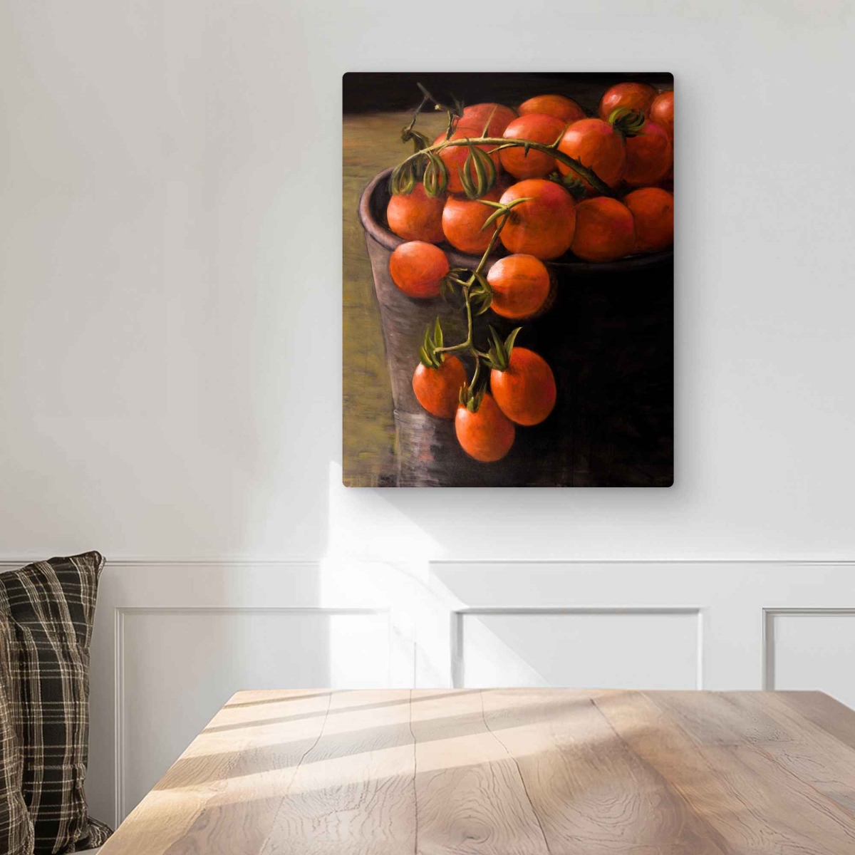 C1MP1620F1VWX2 16 x 20 in. Bucket of Cherry Tomatoes - Metal Print Wall Art for Home Decor