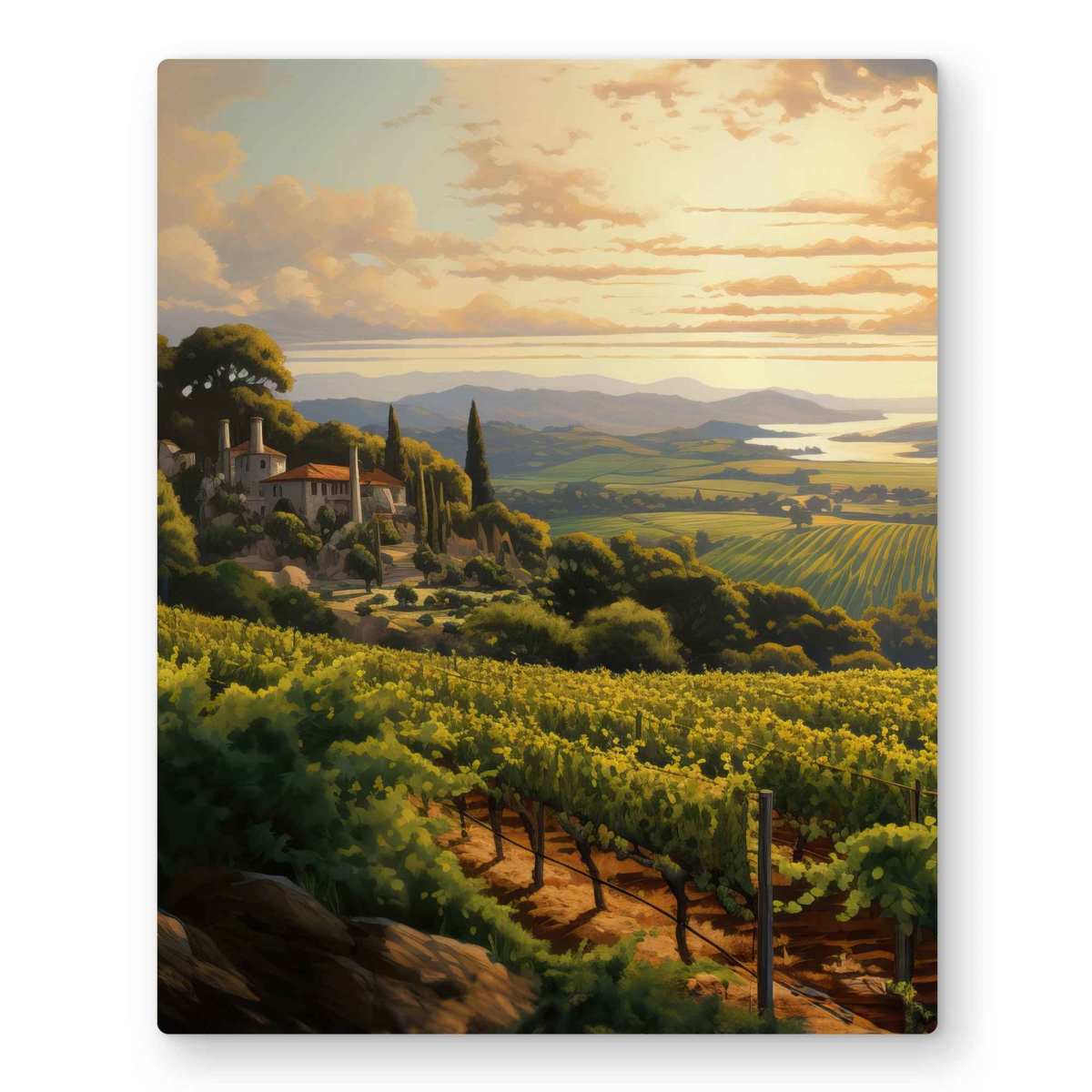 C1MP16208WT90X 16 x 20 in. Calm Dusk - Bedroom Mountains Metal Print Wall Art for Home Decor