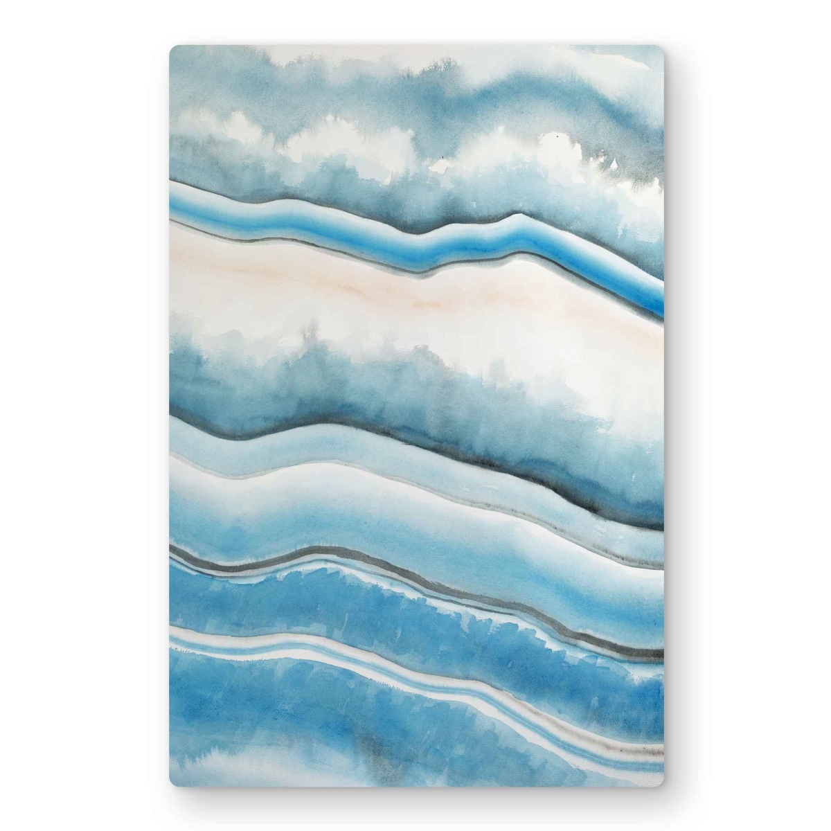 C1MP1218HIC5SR 12 x 18 in. Textured Geode - White Metal Print Wall Art for Bathroom Decor - Home