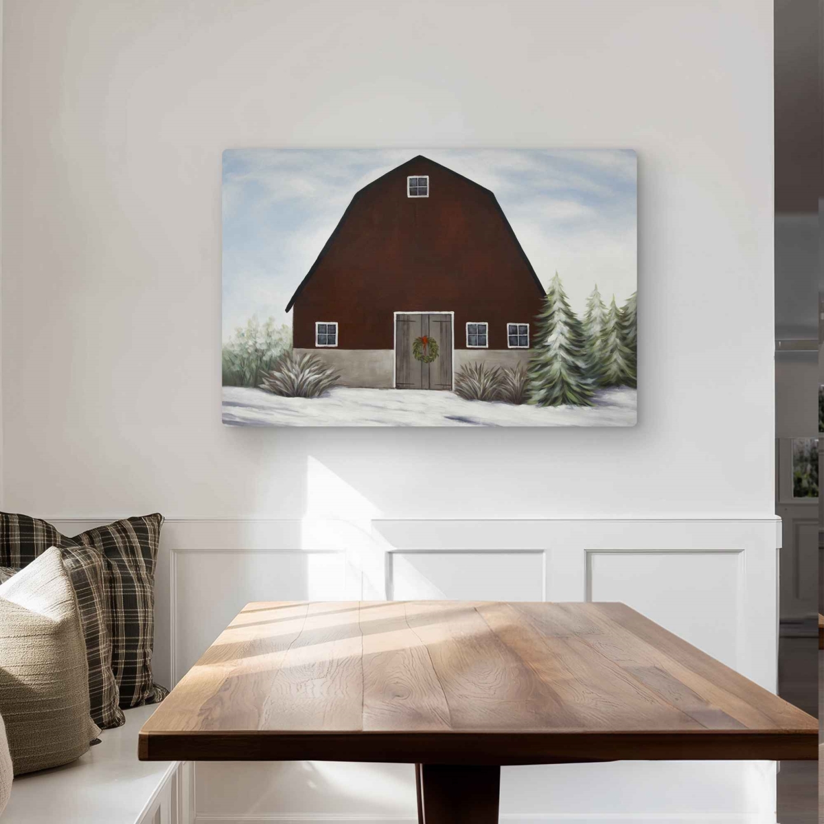 C1MP24369T1Q8F 24 x 36 in. It Winter on the Farm Wall Art - Farmhouse Bedroom Metal Print