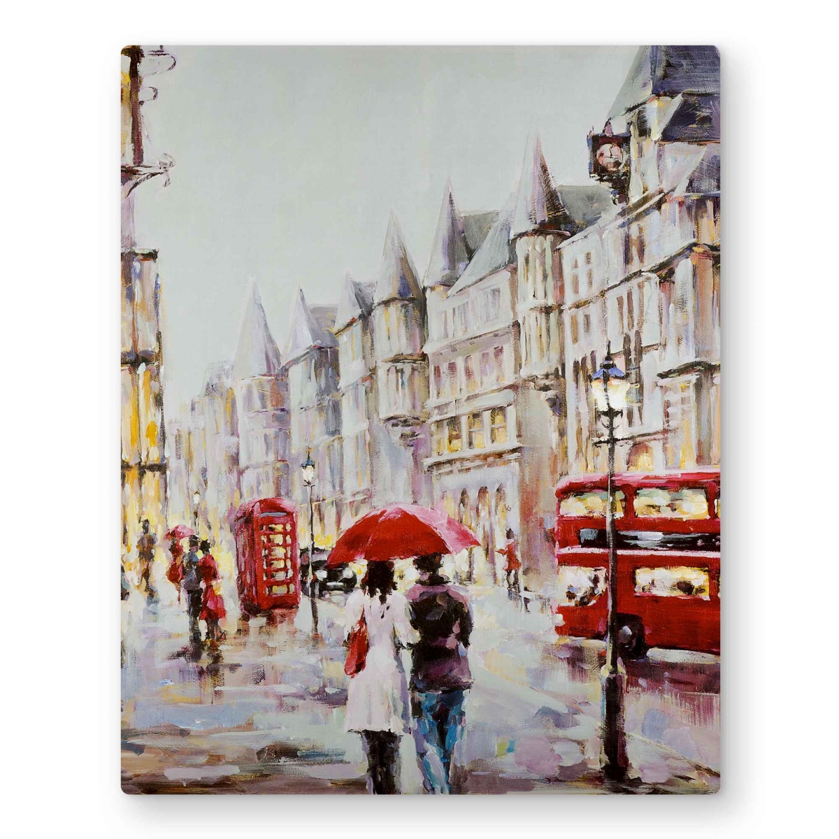 C1MP1620EX72DV 16 x 20 in. European Street by A Rainy Day - Metal Print Wall Art for Home Decor