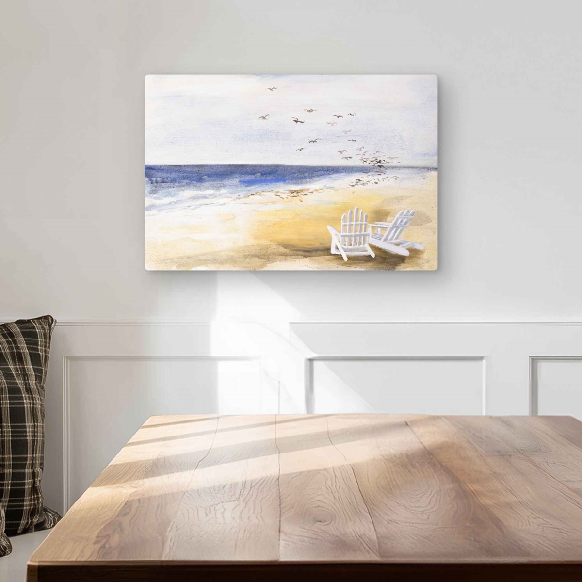 C1MP1218AAKHVX 12 x 18 in. Day at the Beach - Bathroom Waves Metal Print Wall Art for Home Decor