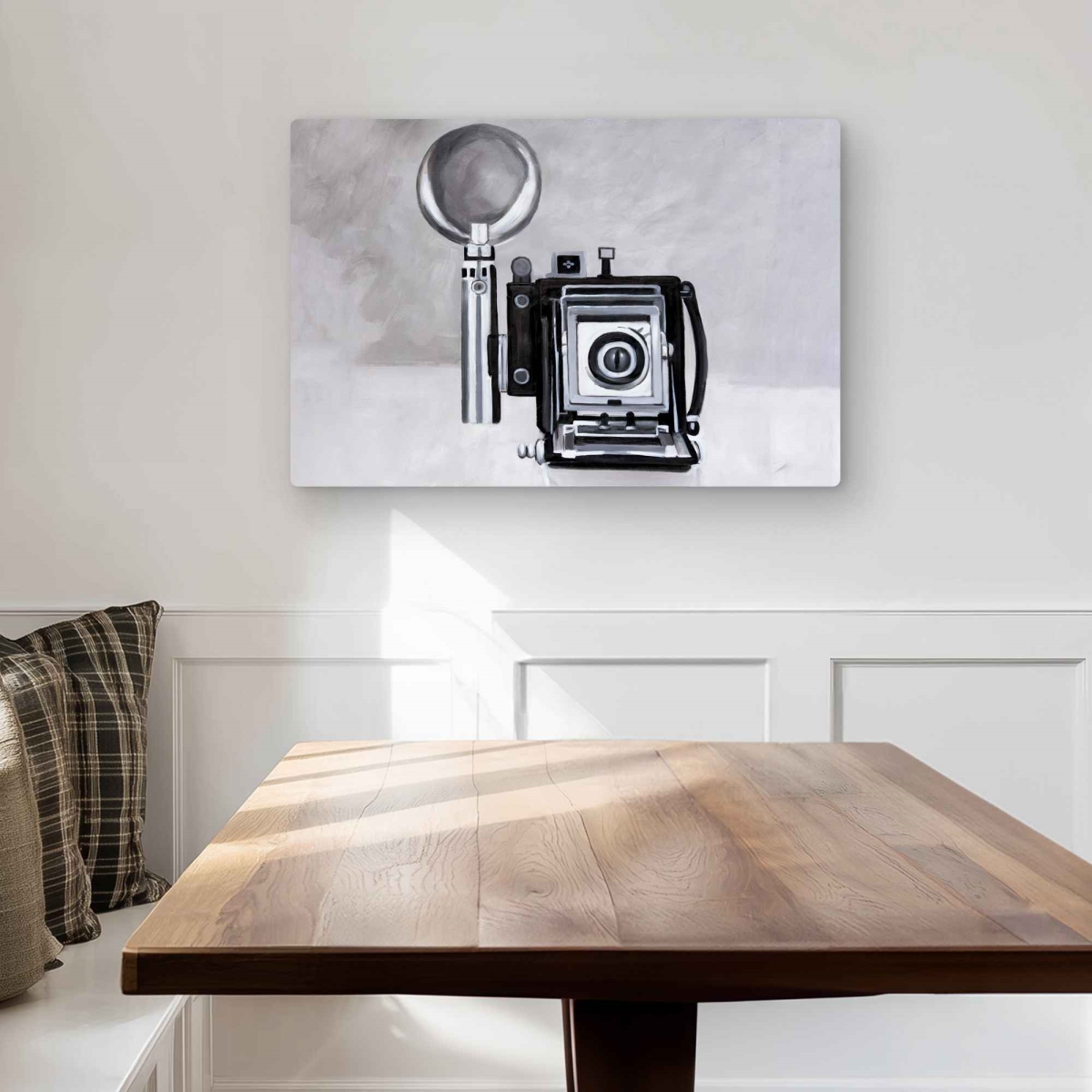 C1MP2030P8ZS0Y 20 x 30 in. Antique Camera - Gray Vintage Metal Print Wall Art for Home Decor