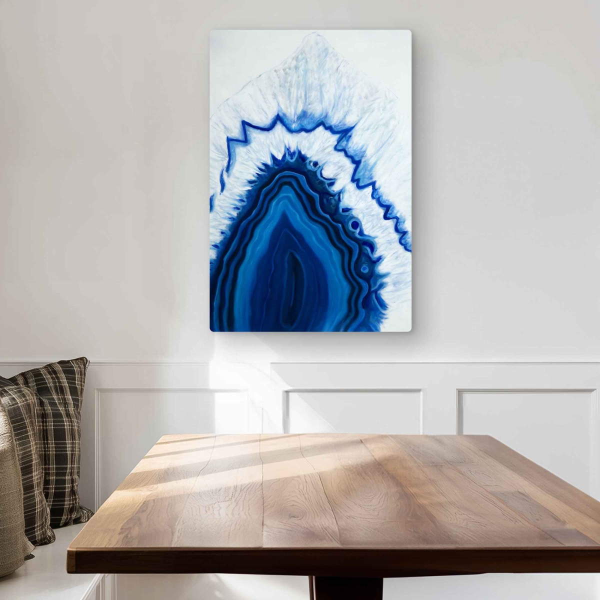 C1MP2030PL1VA9 20 x 30 in. Agate Geode Slice Wall Art - Contemporary Minerals Metal Print Decor