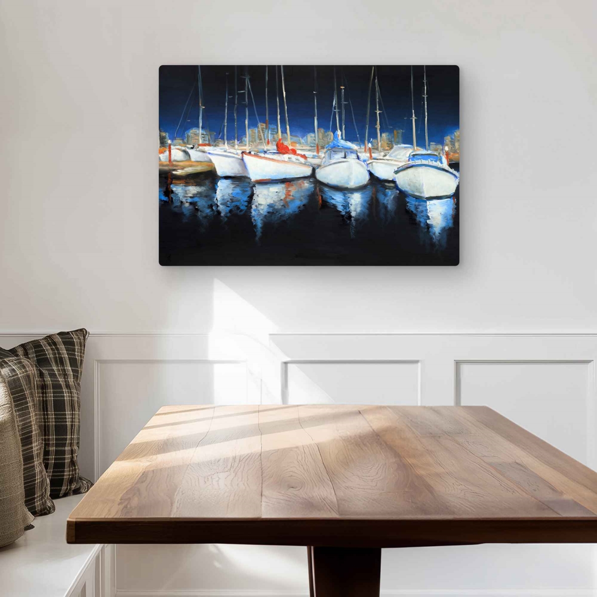 C1MP2030POZ134 20 x 30 in. Evening at the Marina Wall Art - Coastal Contemporary Metal Print