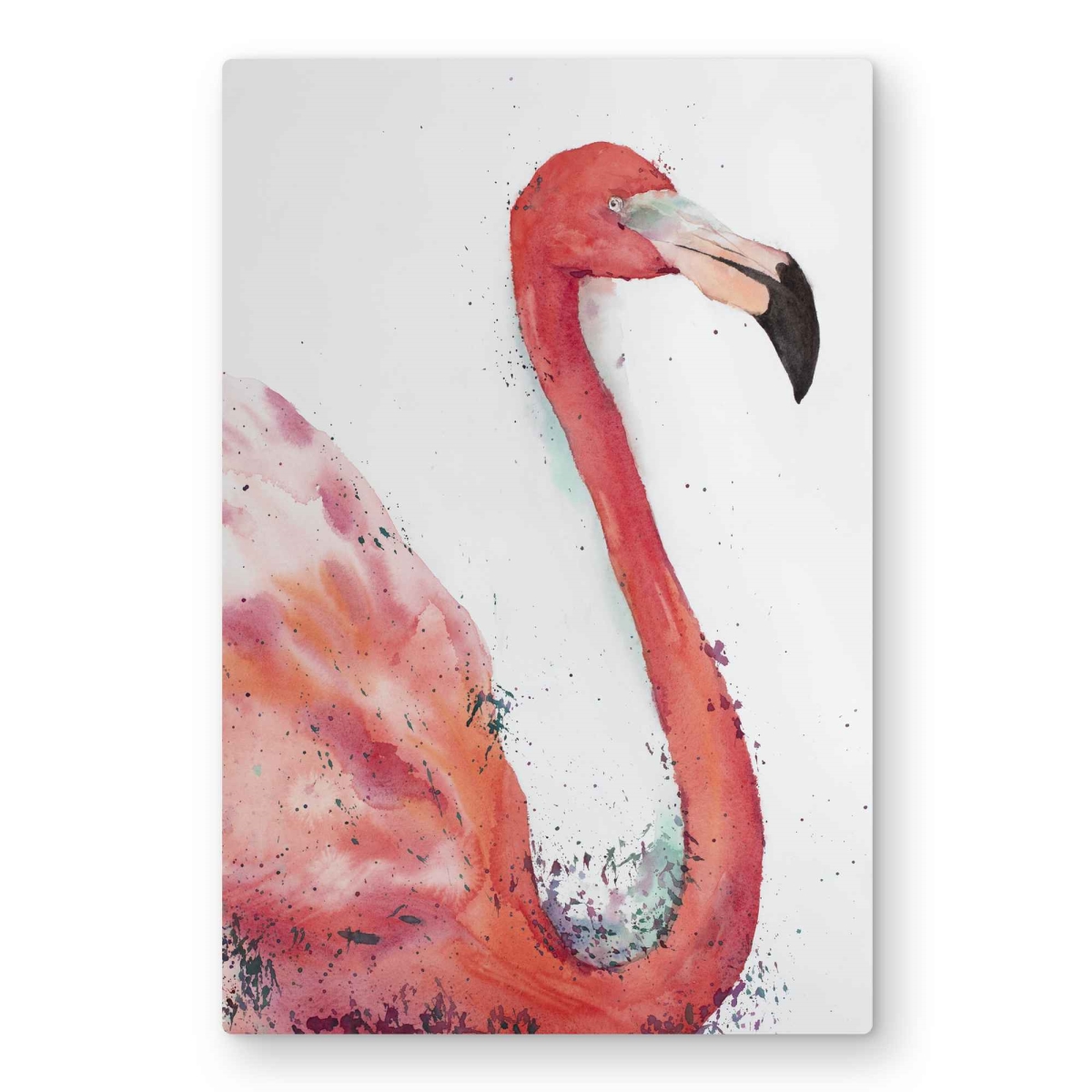 C1MP2030PR2JJY 20 x 30 in. Splashing Flamingo Wall Art - Bathroom Coral Metal Print