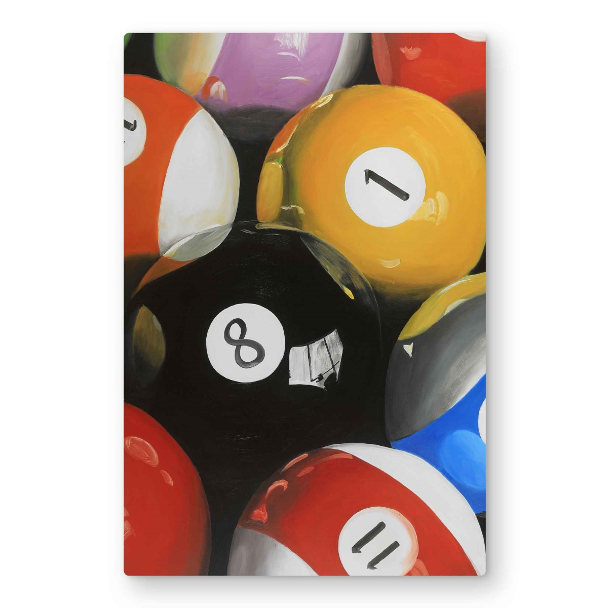C1MP2030Q1CGYL 20 x 30 in. Pool Balls Closeup - Red Sports Metal Print Wall Art for Home Decor