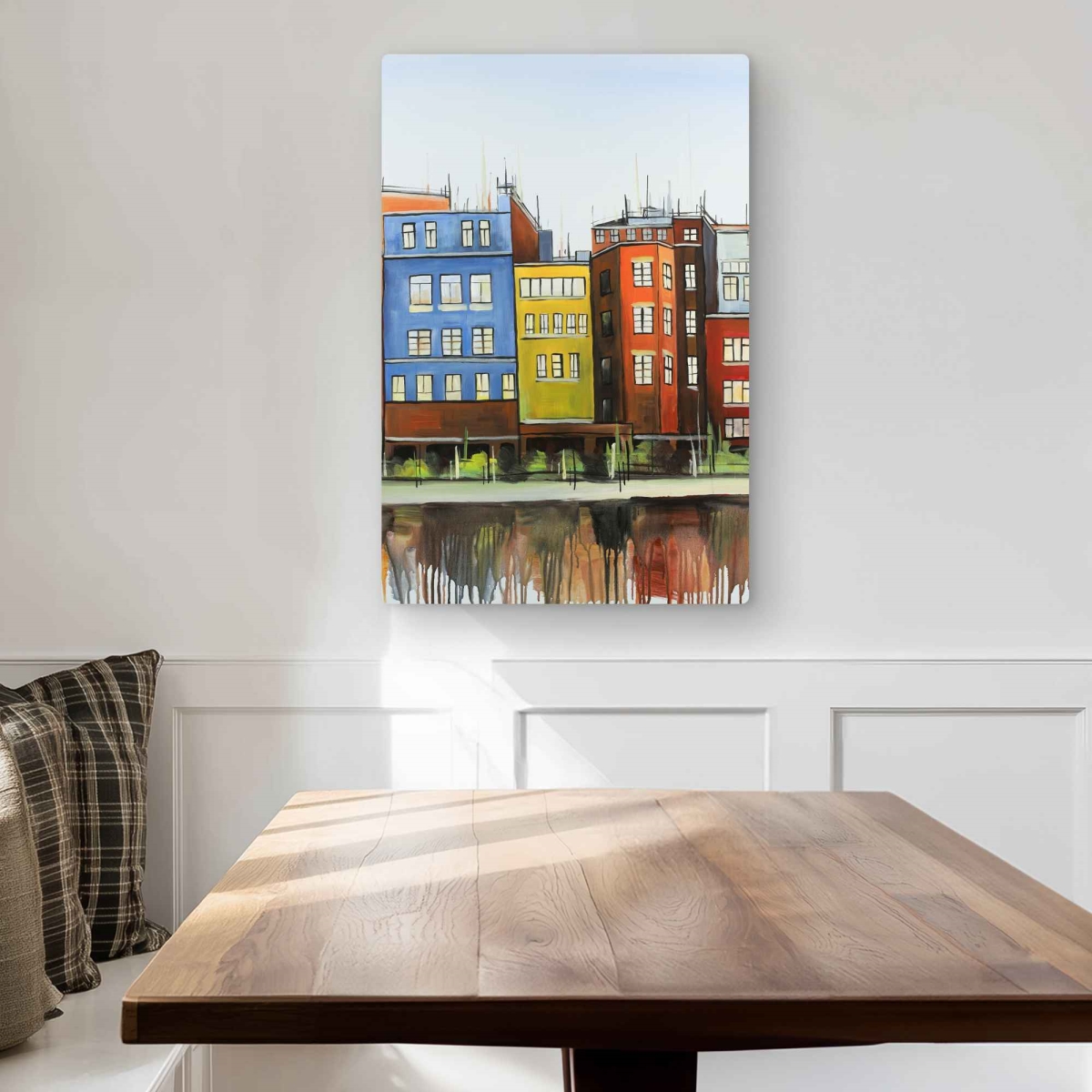 C1MP2030UISEK4 20 x 30 in. Boston Colorful Buildings Metal Print Wall Art - Bedroom Home Decor