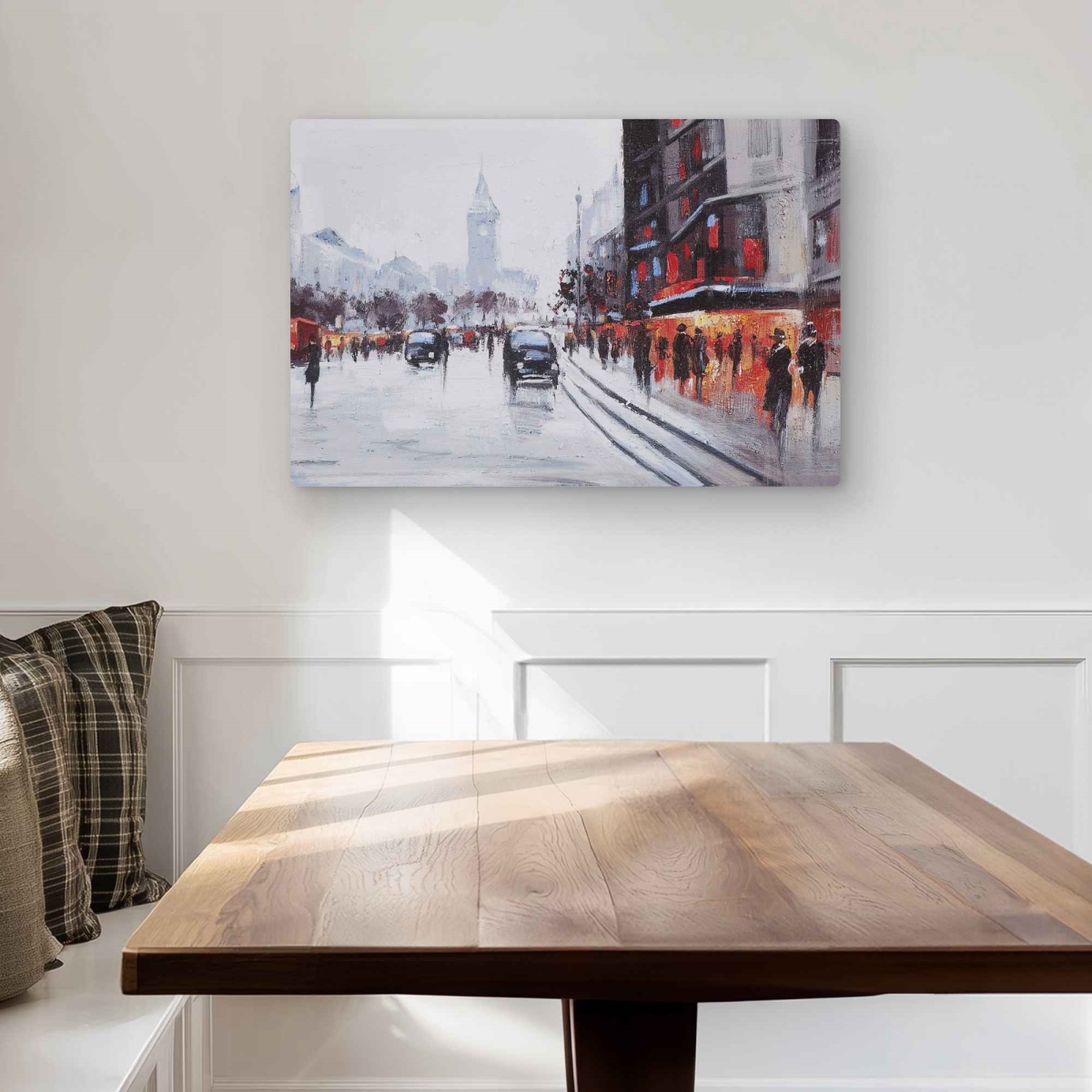 C1MP2030UTHESP 20 x 30 in. Street Scene with Cars - Office Black Metal Print Wall Art - Home