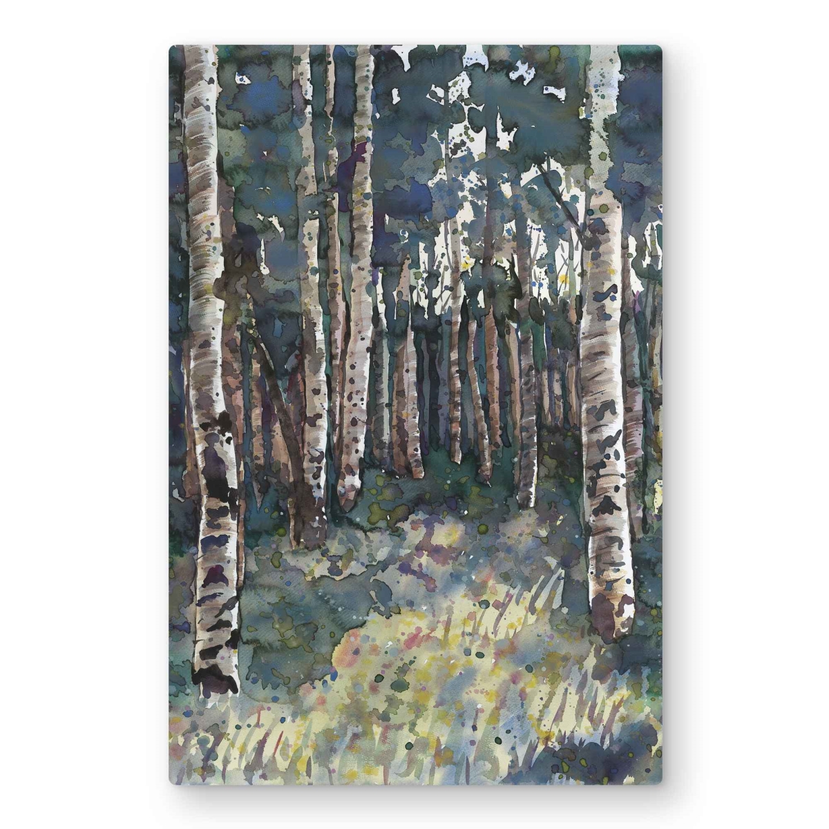C1MP2030VCUYNT 20 x 30 in. Birches - Illustrative Landscapes Metal Print Wall Art for Home Decor