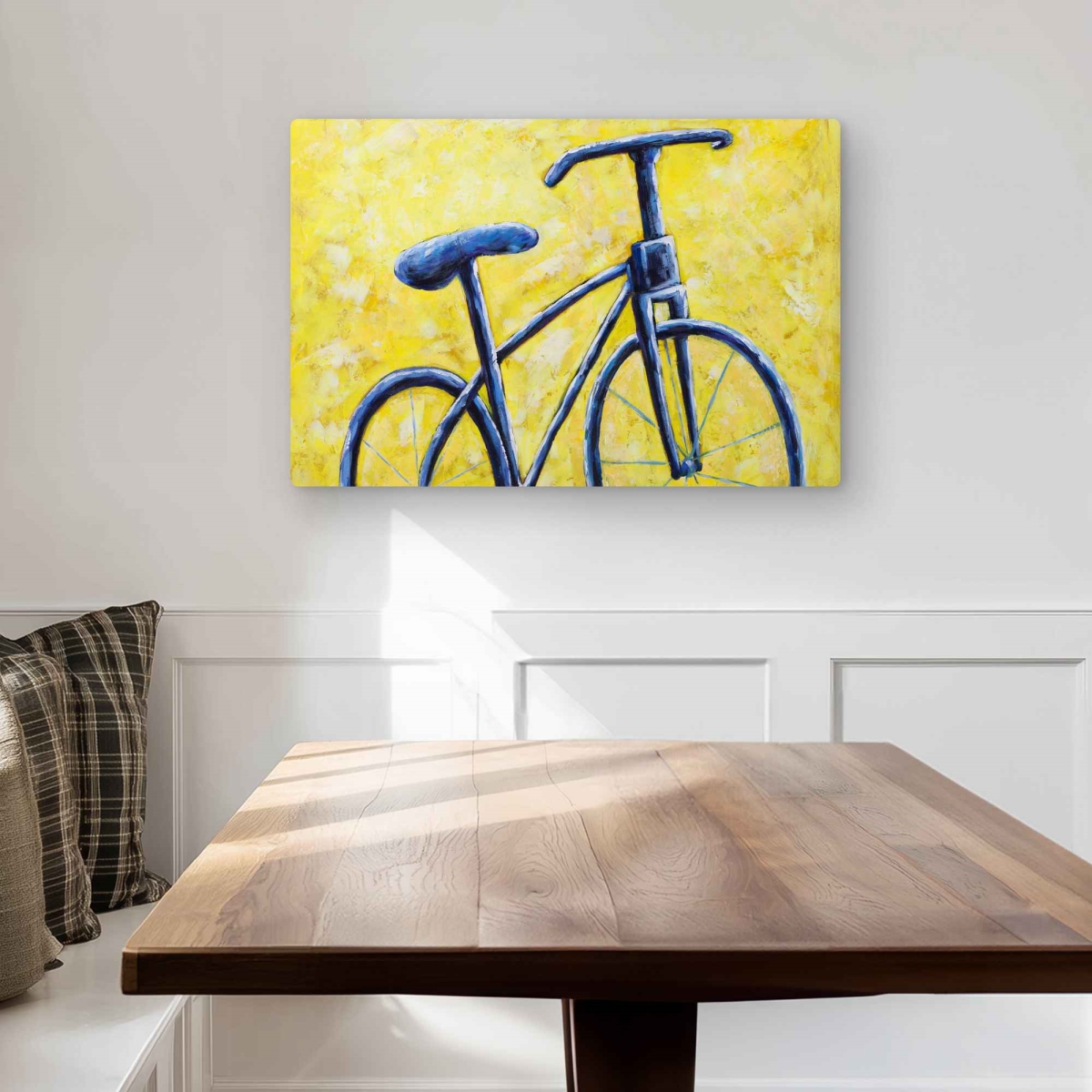 C1MP2030VNWWBT 20 x 30 in. Blue Bike Abstract - Bedroom Bike Metal Print Wall Art for Home Decor