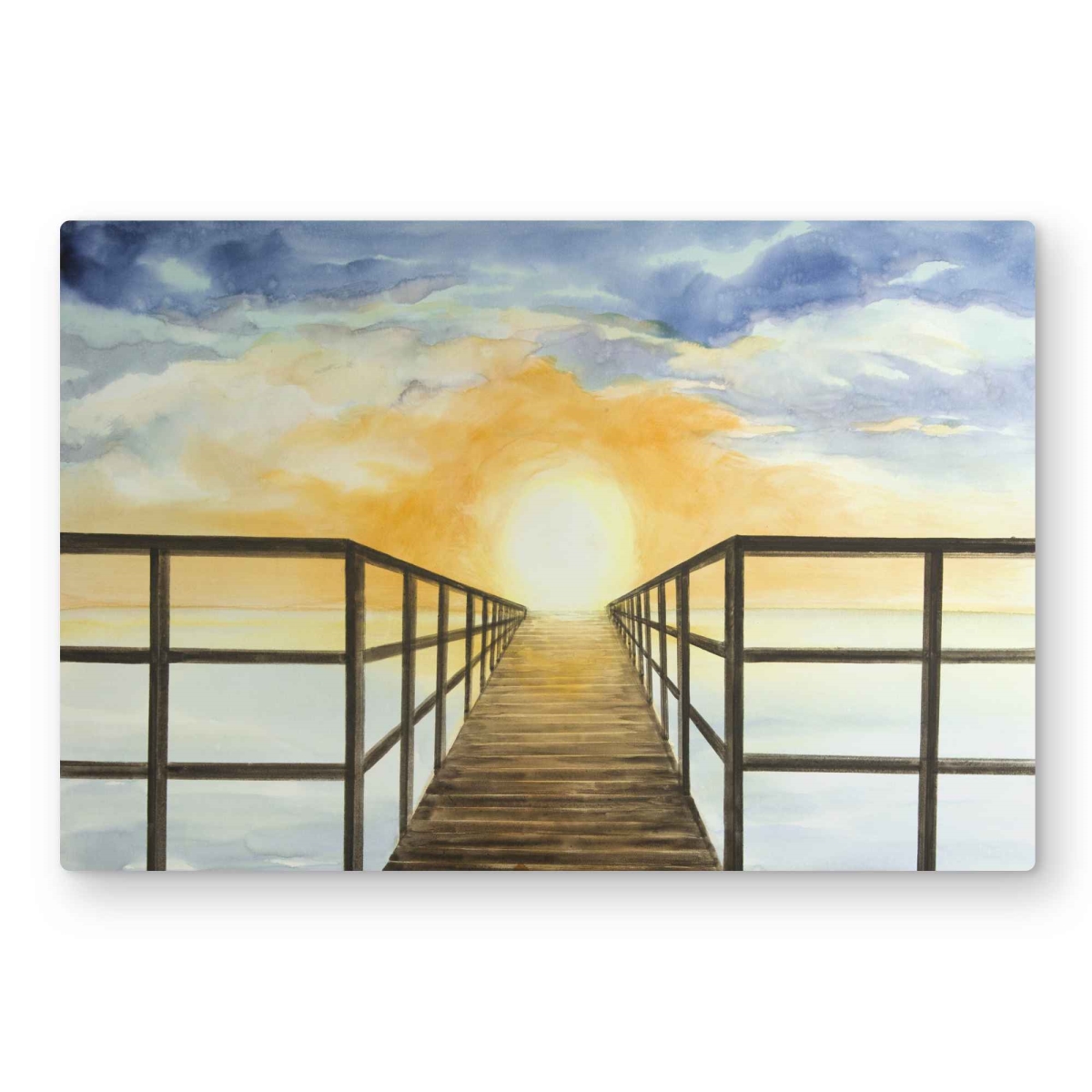 C1MP2030VNYGYH 20 x 30 in. Sunset in the Sea Wall Art - Coastal Office Metal Print