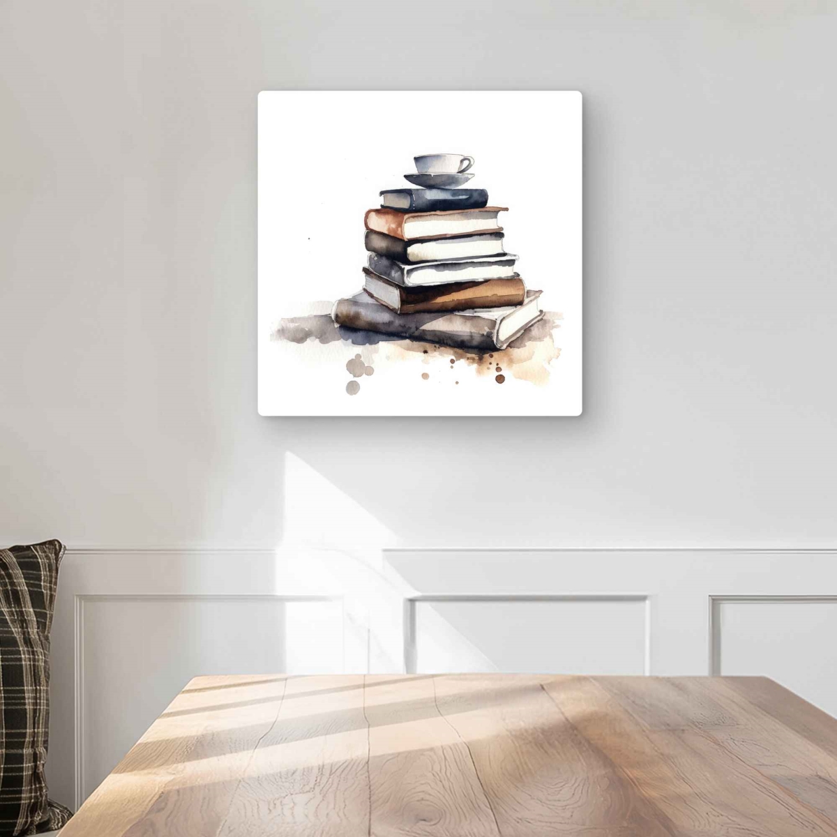 C1MP1616VPDVSN 16 x 16 in. Caffeinated Books - Abstract Metal Print Wall Art for Bedroom Decor