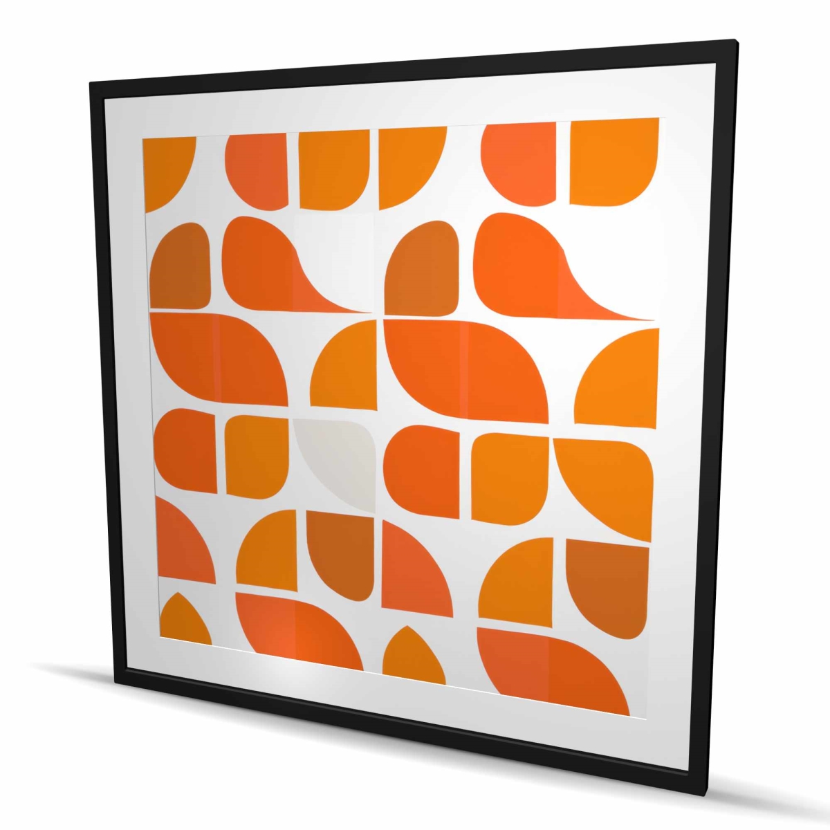 C1FM4848FBCMND 48 x 48 in. Zig Zag Beige Framed Matted Print Wall Art - Home Decor Art Firm
