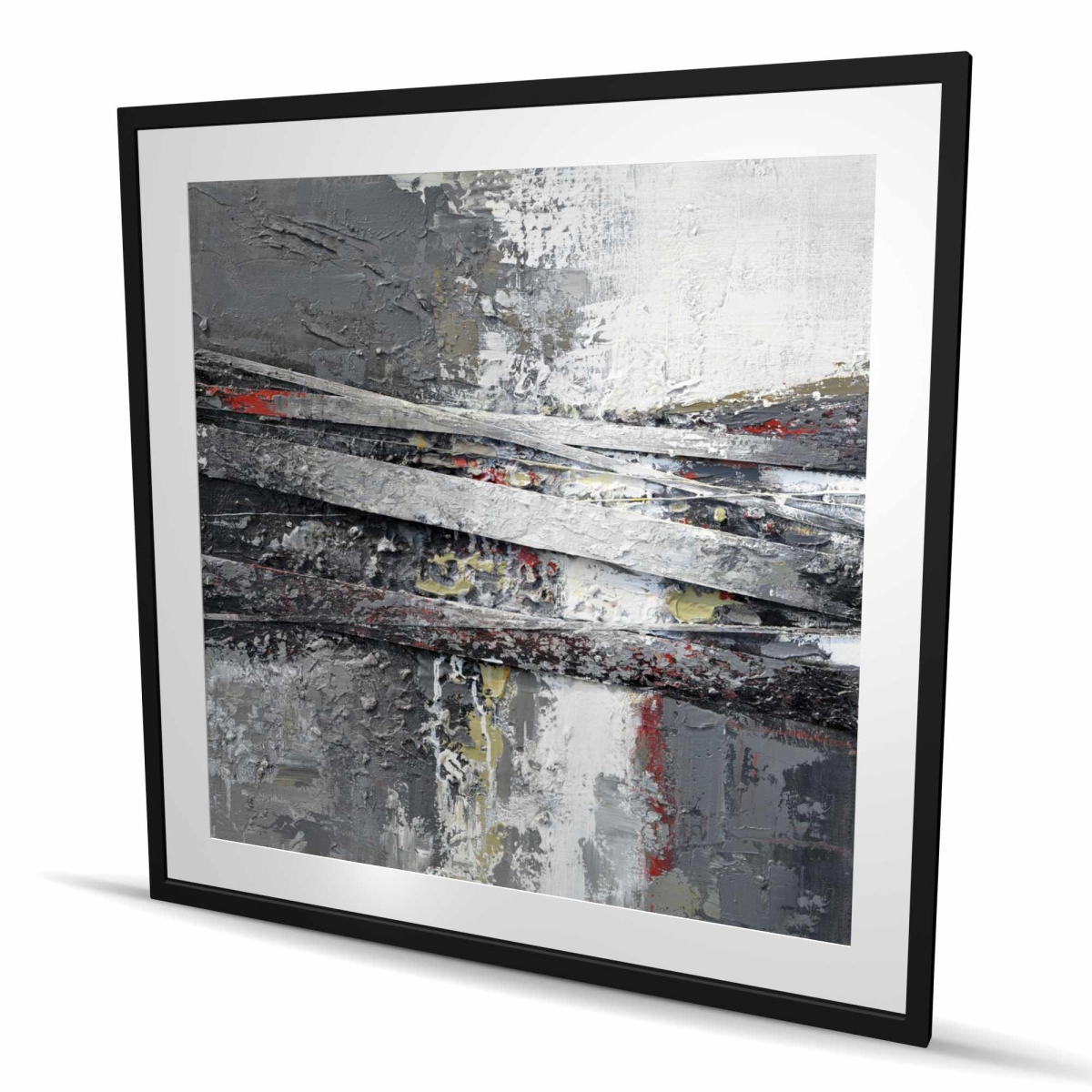 C1FM4848NZ7C8G 48 x 48 in. Industrial & Texturized Abstract Stripes - Framed Print Wall Art