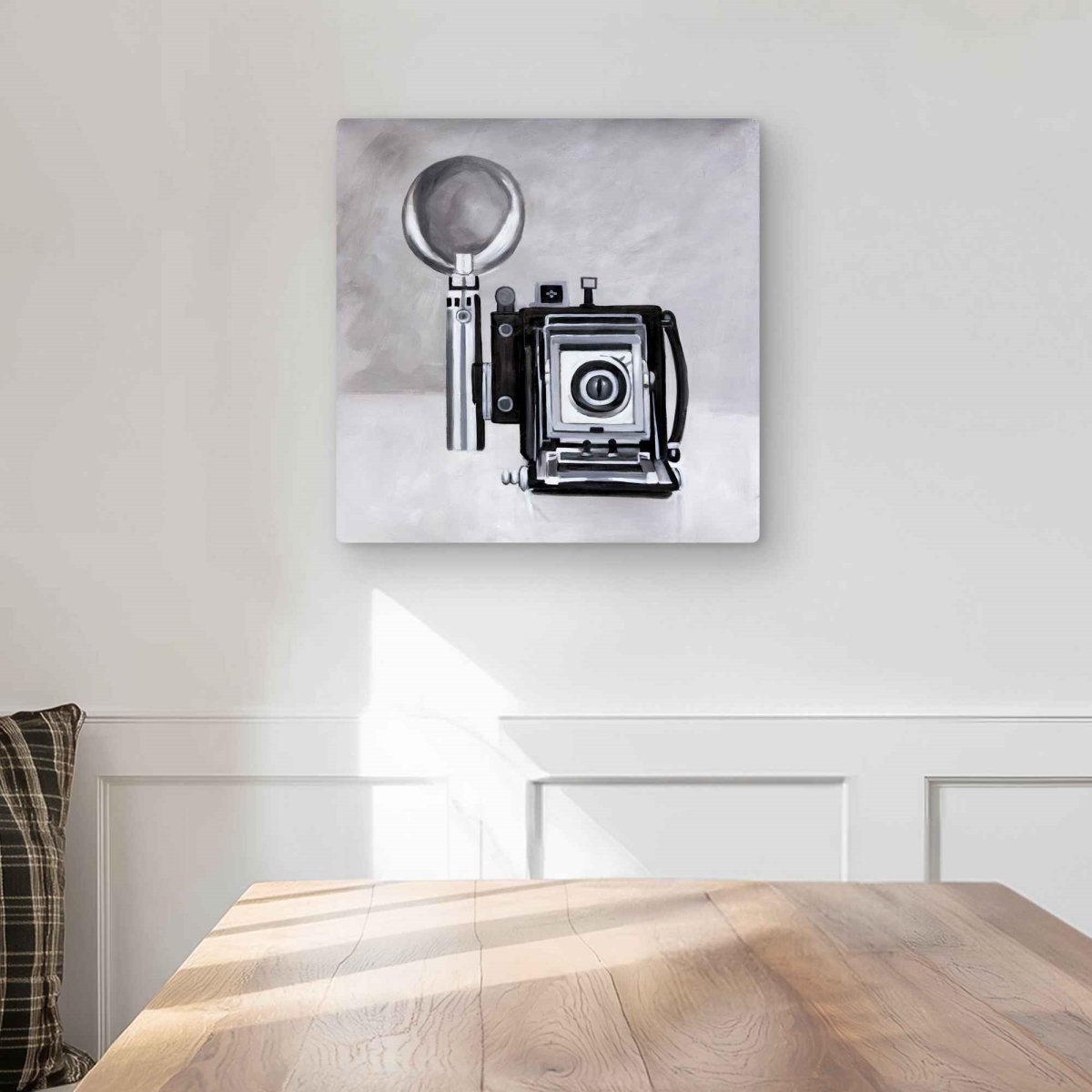 C1MP1616Z3XVQV 16 x 16 in. Antique Camera - Man Cave Metal Print Wall Art for Home Decor