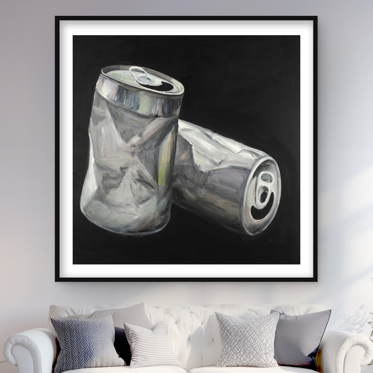 C1FM4848VOKUE5 48 x 48 in. Empty Cans - Still Life Kitchen Print Wall Art - Framed Home Decor