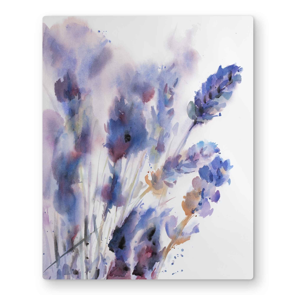 C1MP16208CTWMM 16 x 20 in. Watercolor Lavender Flowers Metal Print Wall Art - Floral Home Decor
