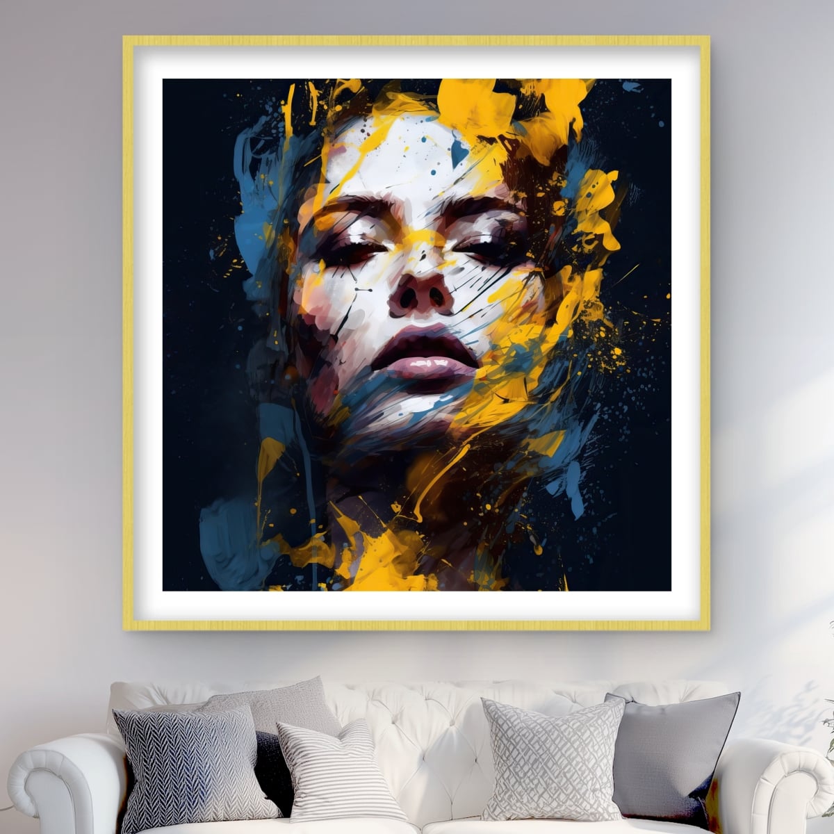 C1FM4848SS9NTN 48 x 48 in. Sensual Tornado - Black Framed Matted Print Wall Art for Home Decor