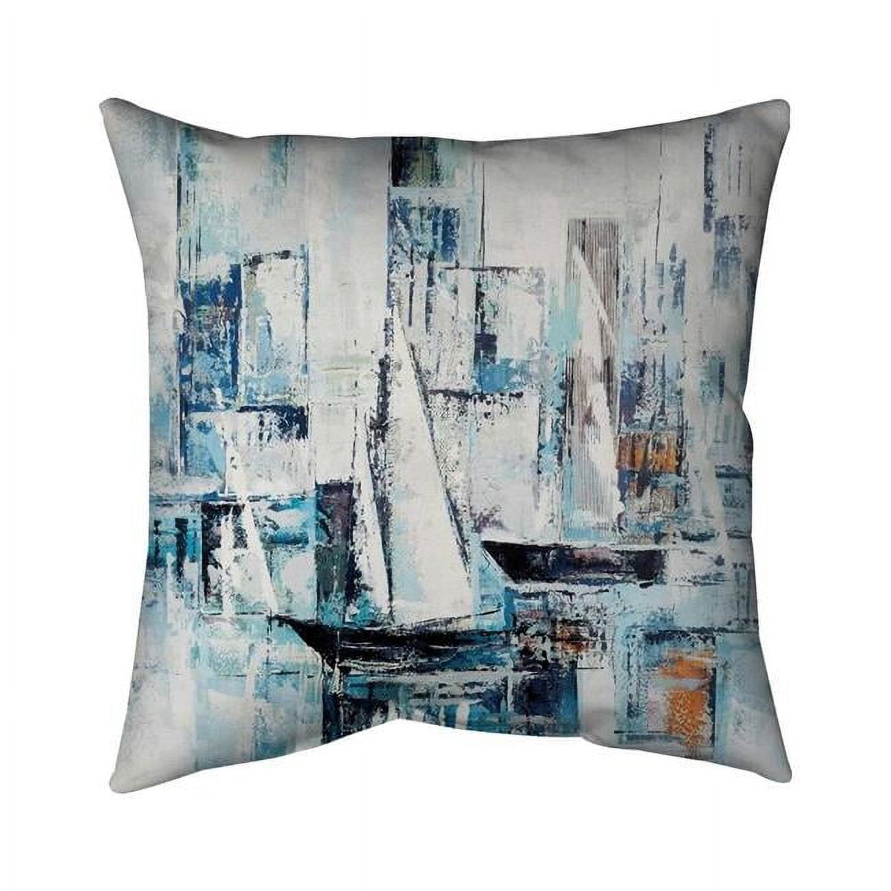 26 x 26 in. Abstract Shapes & Boats-Double Sided Print Indoor Pillow