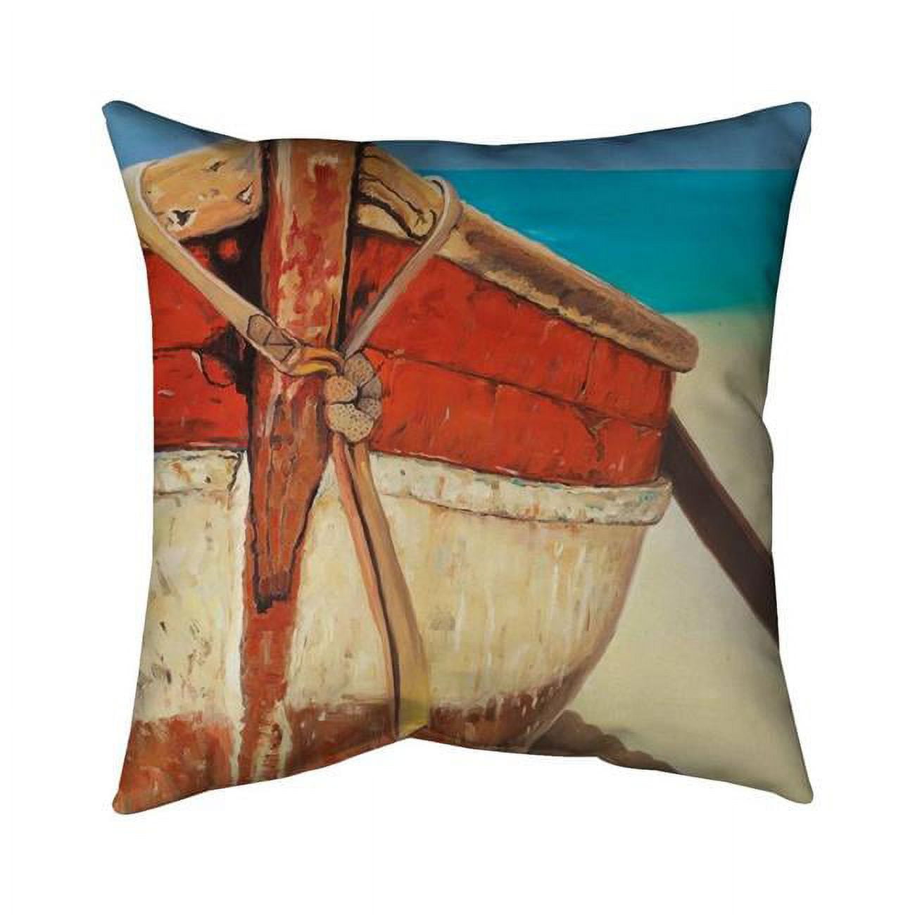 26 x 26 in. Tied Up Rowing Boat-Double Sided Print Indoor Pillow