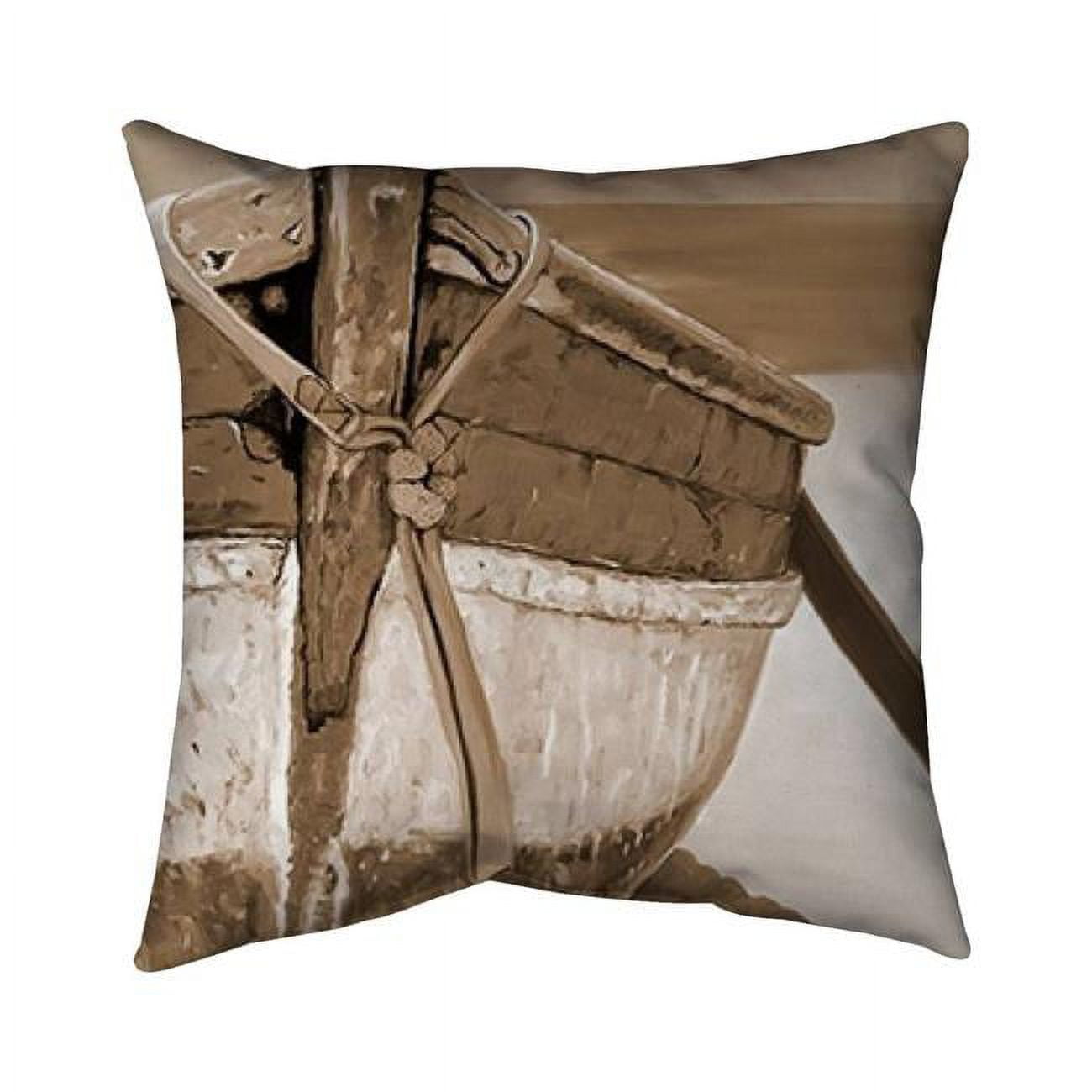 26 x 26 in. Tied Up Rowing Boat-Double Sided Print Indoor Pillow