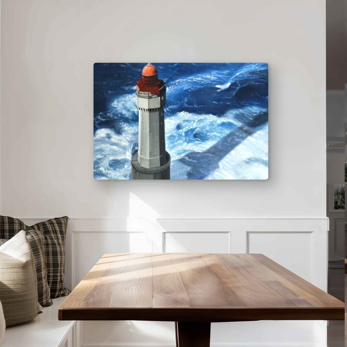 C1MP2436F9J4KB 24 x 36 in. The Headlight of Jument Wall Art - Livingroom Landscapes Metal Print