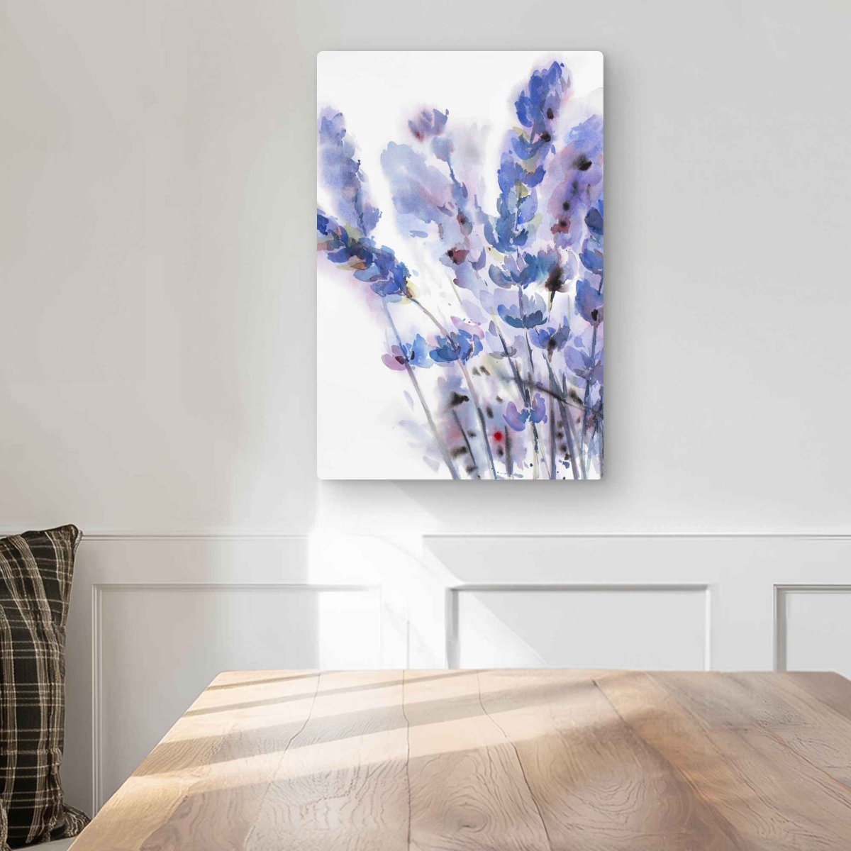 C1MP1218G1H0HI 12 x 18 in. Watercolor Lavender Flowers - Metal Print Wall Art for Bedroom Decor