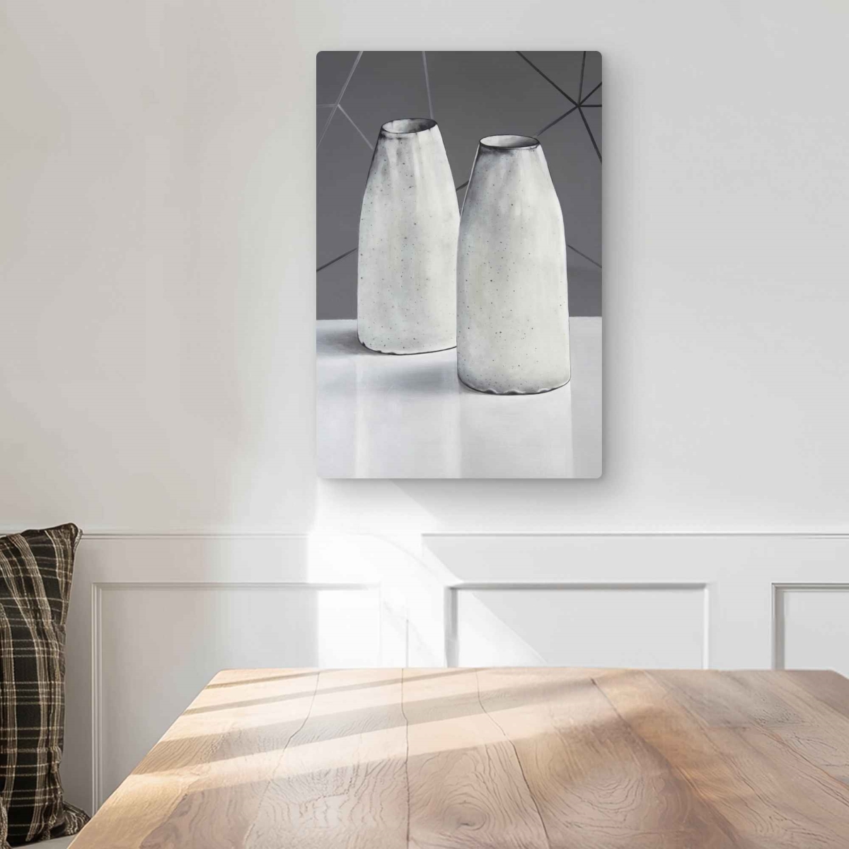 C1MP1218KUAYR6 12 x 18 in. Vases - Still Life Silver Metal Print Wall Art for Home Decor