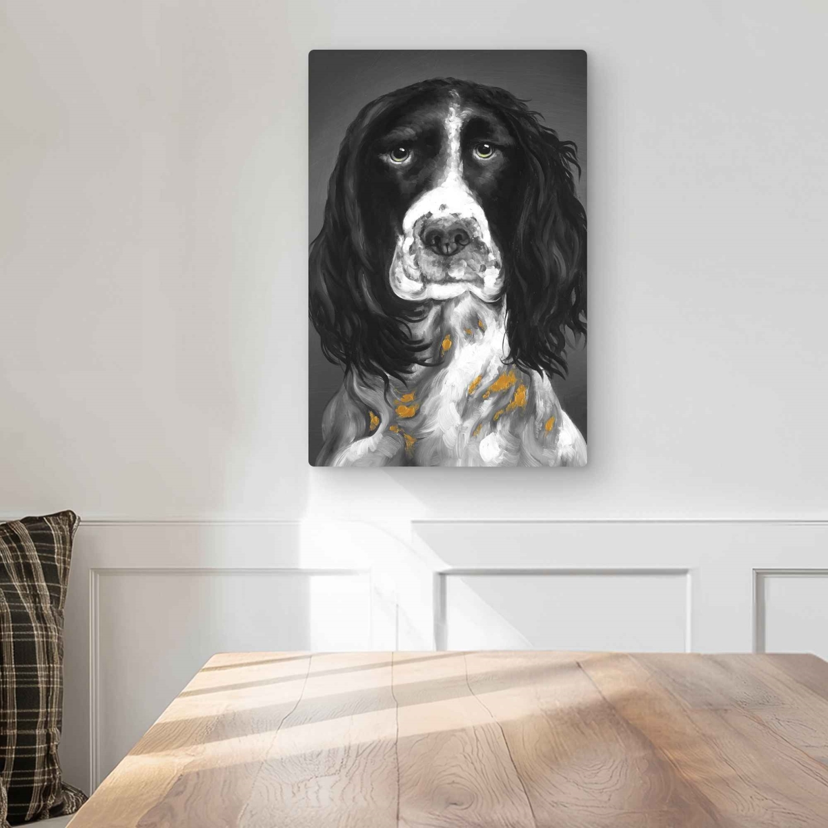 C1MP1218G44EU5 12 x 18 in. Beautiful English Springer Spaniel Metal Print Wall Art - Man Cave